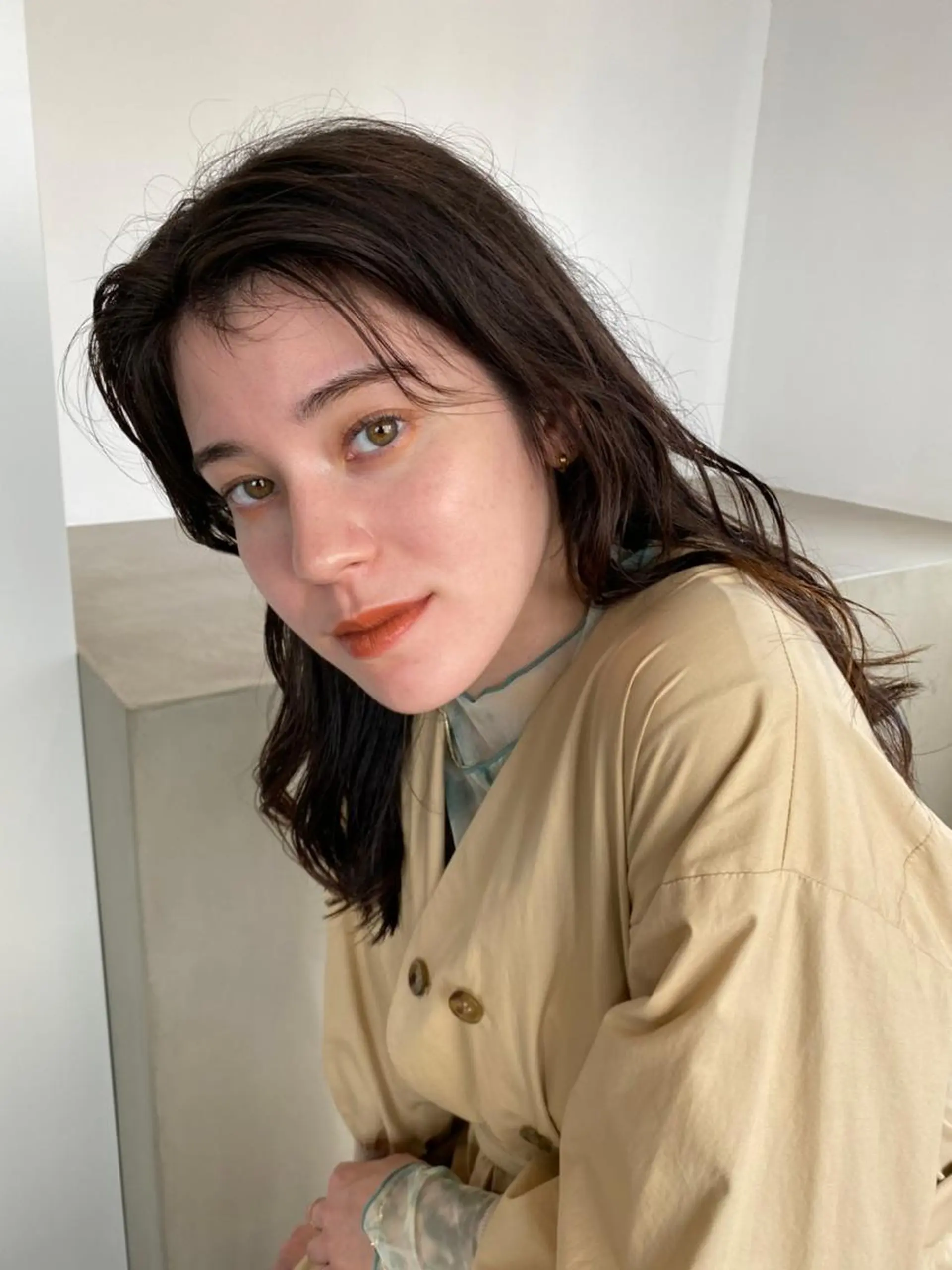 ミディアム カラー パーマ ショートボブ アディクシーカラー ブリーチ ブロンド ブルーカラー カット ヘアカラー トリートメント CEINE＋ officialのヘアスタイル