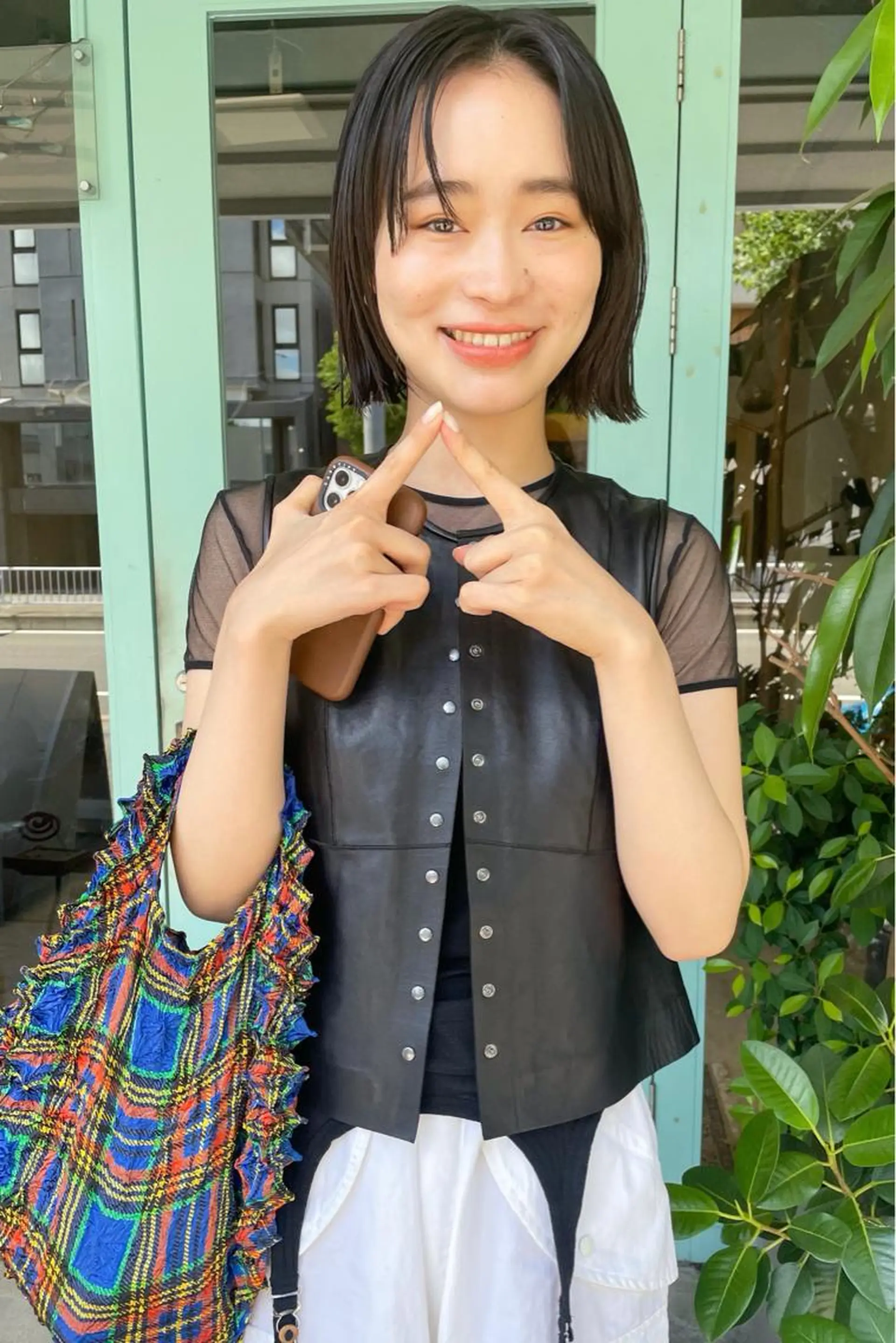 ショート カラー パーマ/レイヤー 岩山丈一郎のヘアスタイル