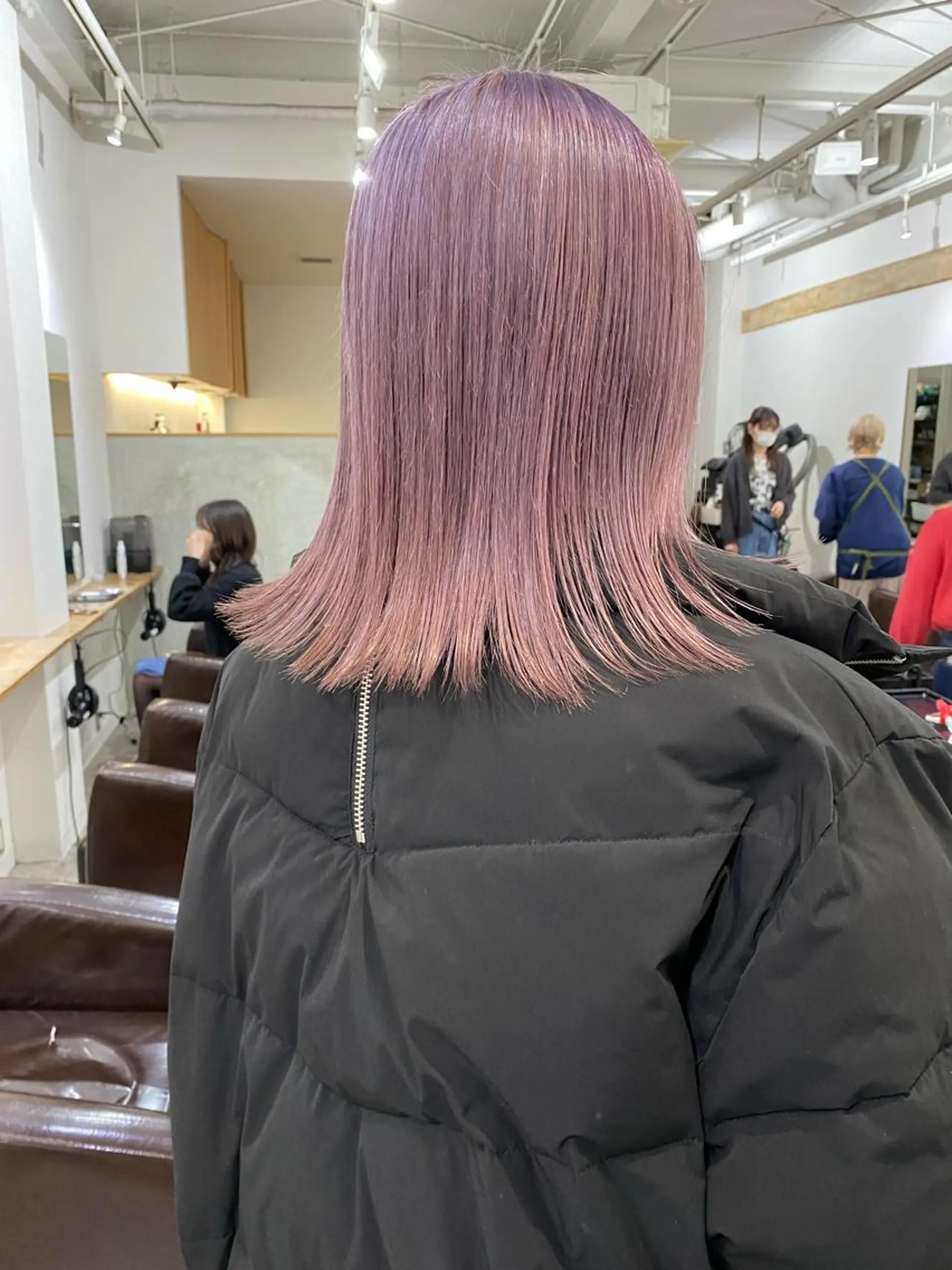 ミディアム カラー ラベンダーカラー ラベンダーピンク ピンクカラー ヘアカラー 森貴裕/ベージュ/ パーマ/オリーブのヘアスタイル