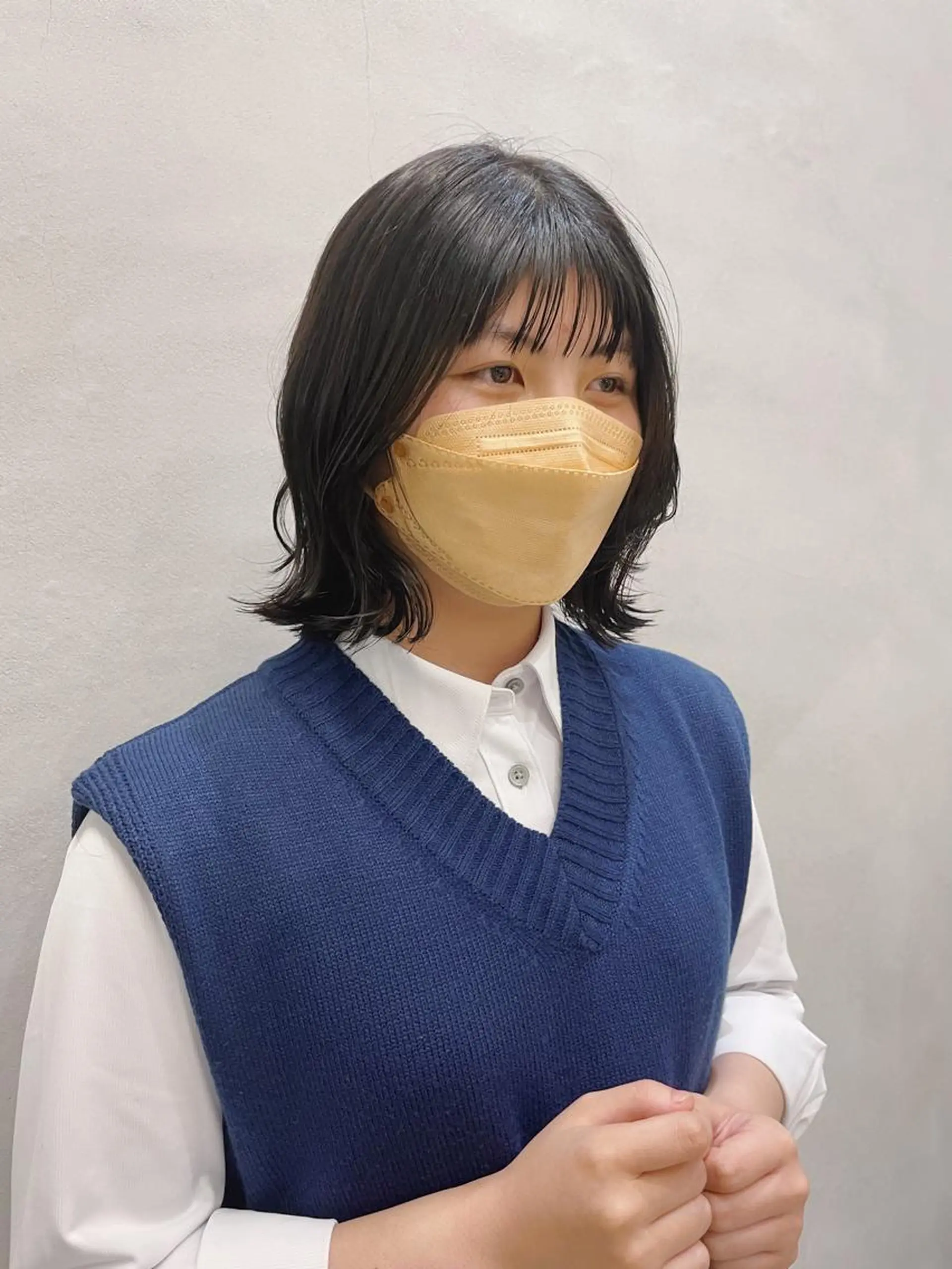 ショート キッズ ボブ 顔まわりレイヤー 顔周りカット 学生 レイヤーカット MUKU所属・fuka モデル募集のヘアスタイル