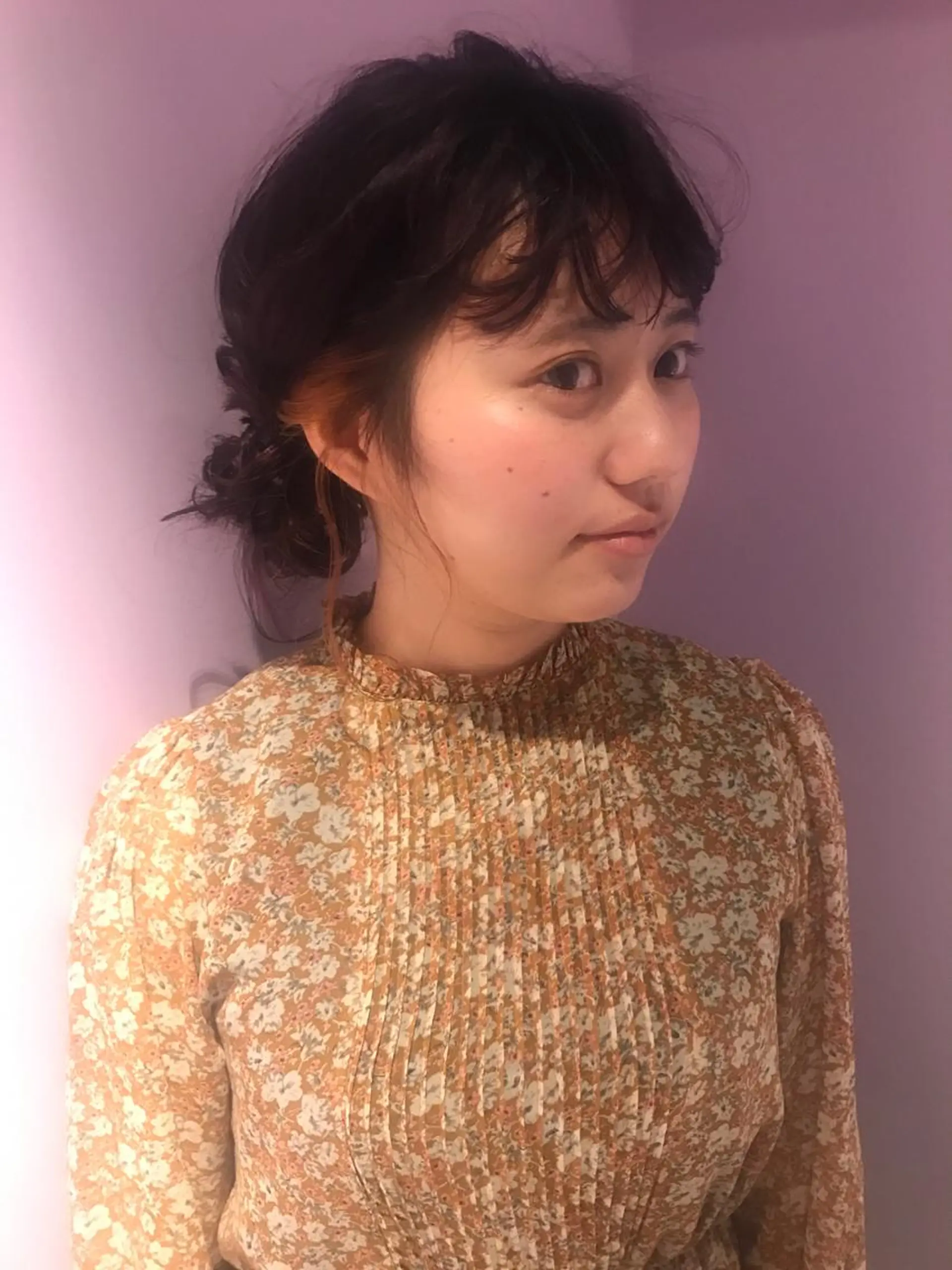 ヘアアレンジ お団子ヘア ヘアセット pole/apartment所属・💓パーマ，💗 レイヤーカットのヘアスタイル