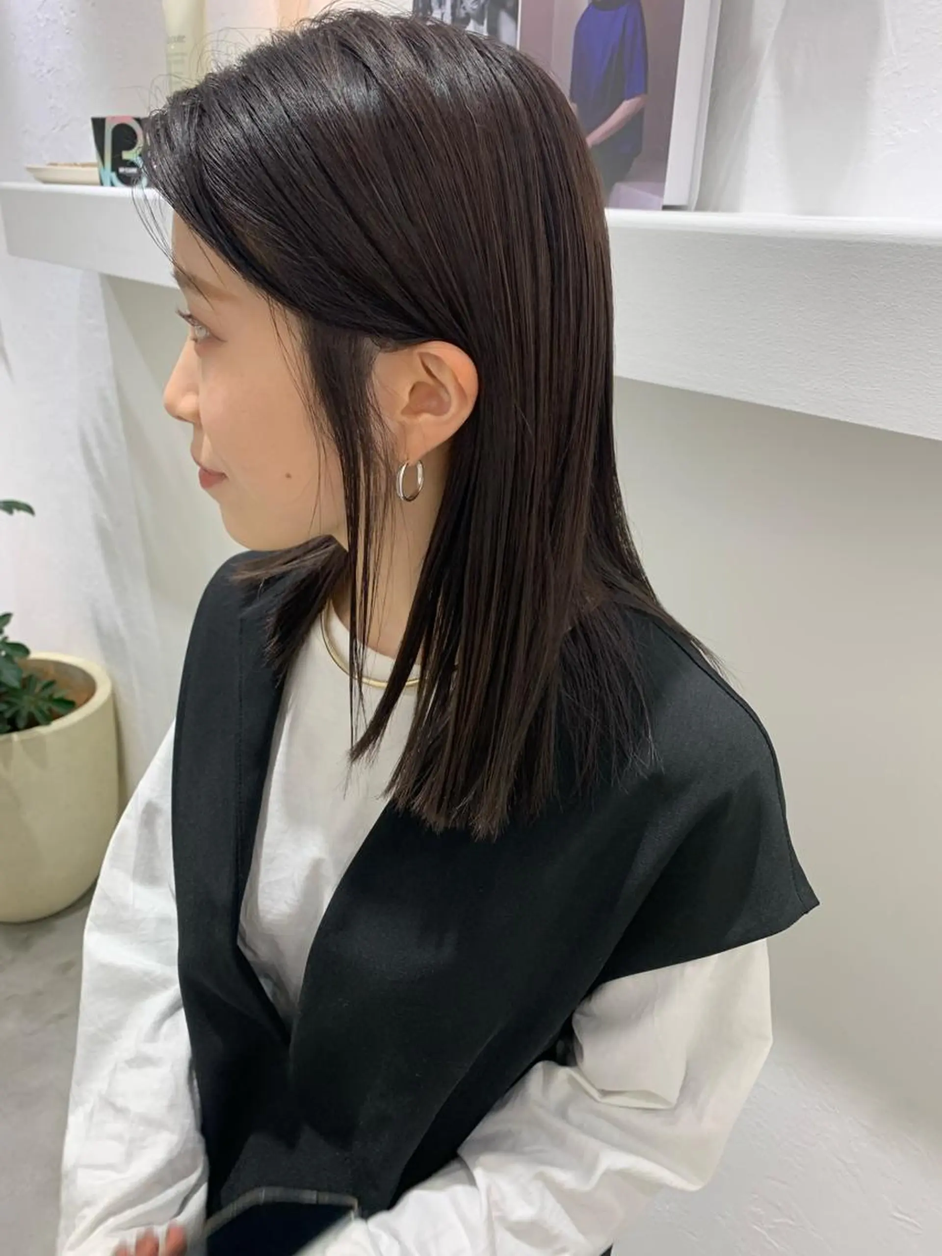 ロング カラー カット ヘアカラー トリートメント 顔周りレイヤー 🎀マリノのヘアスタイル