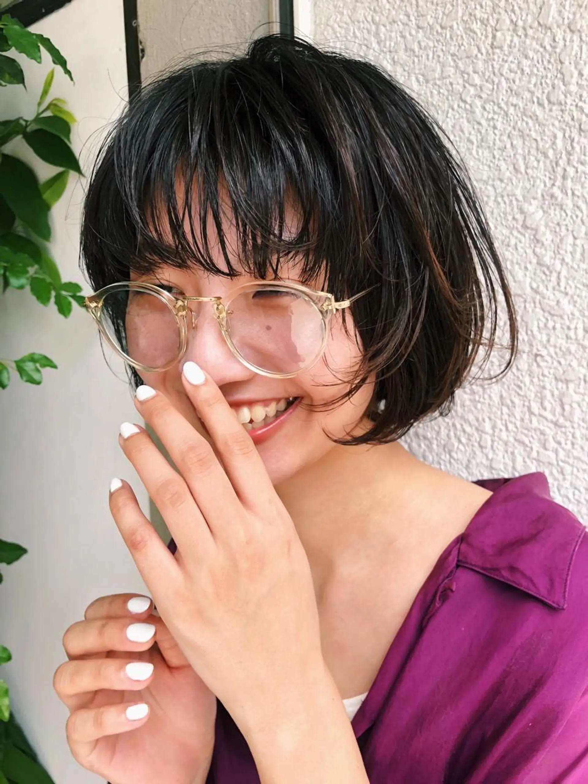 ショート カラー パーマ/レイヤー 岩山丈一郎のヘアスタイル