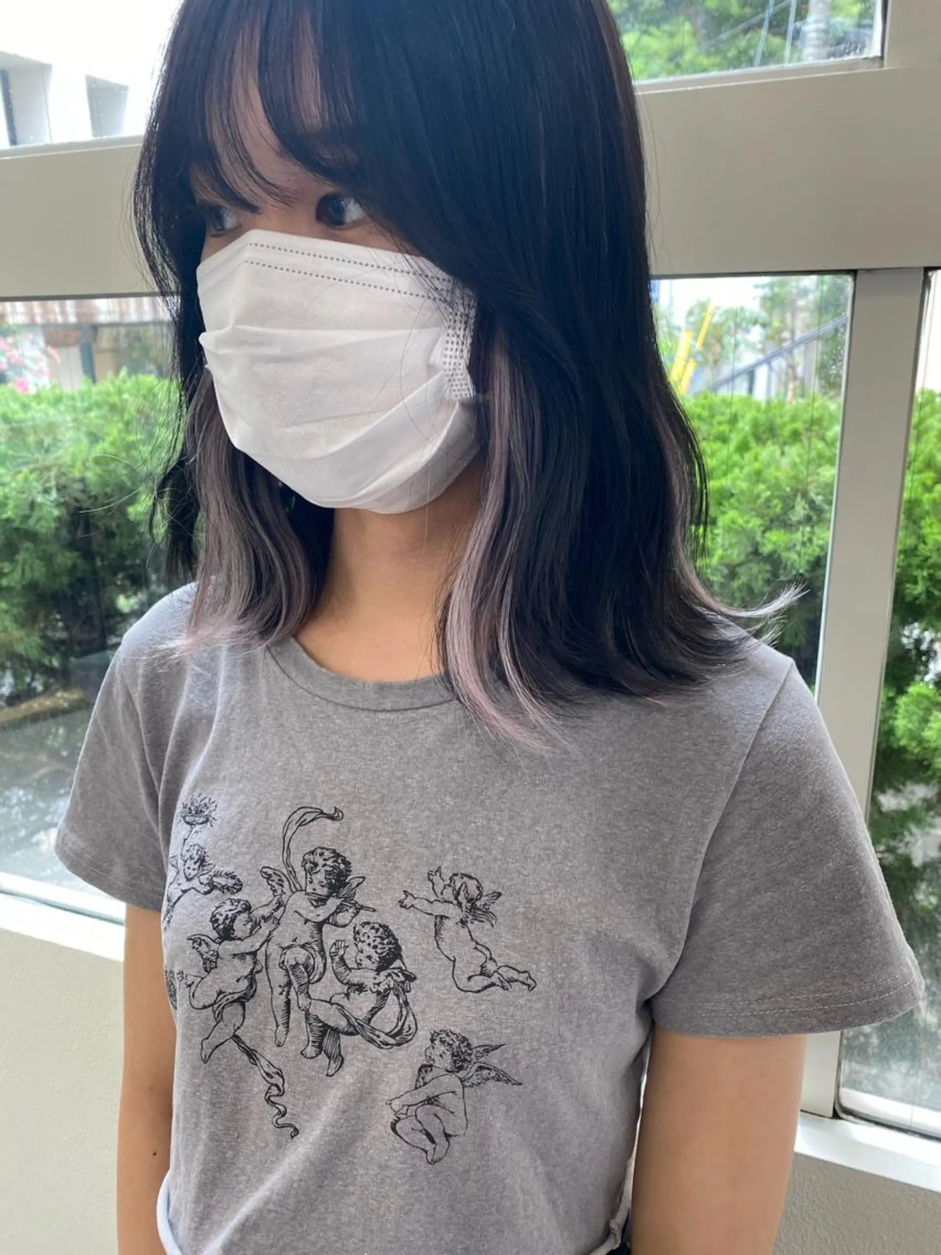 ショート カラー エクステ レイヤーウルフ エクステ磯部のヘアスタイル