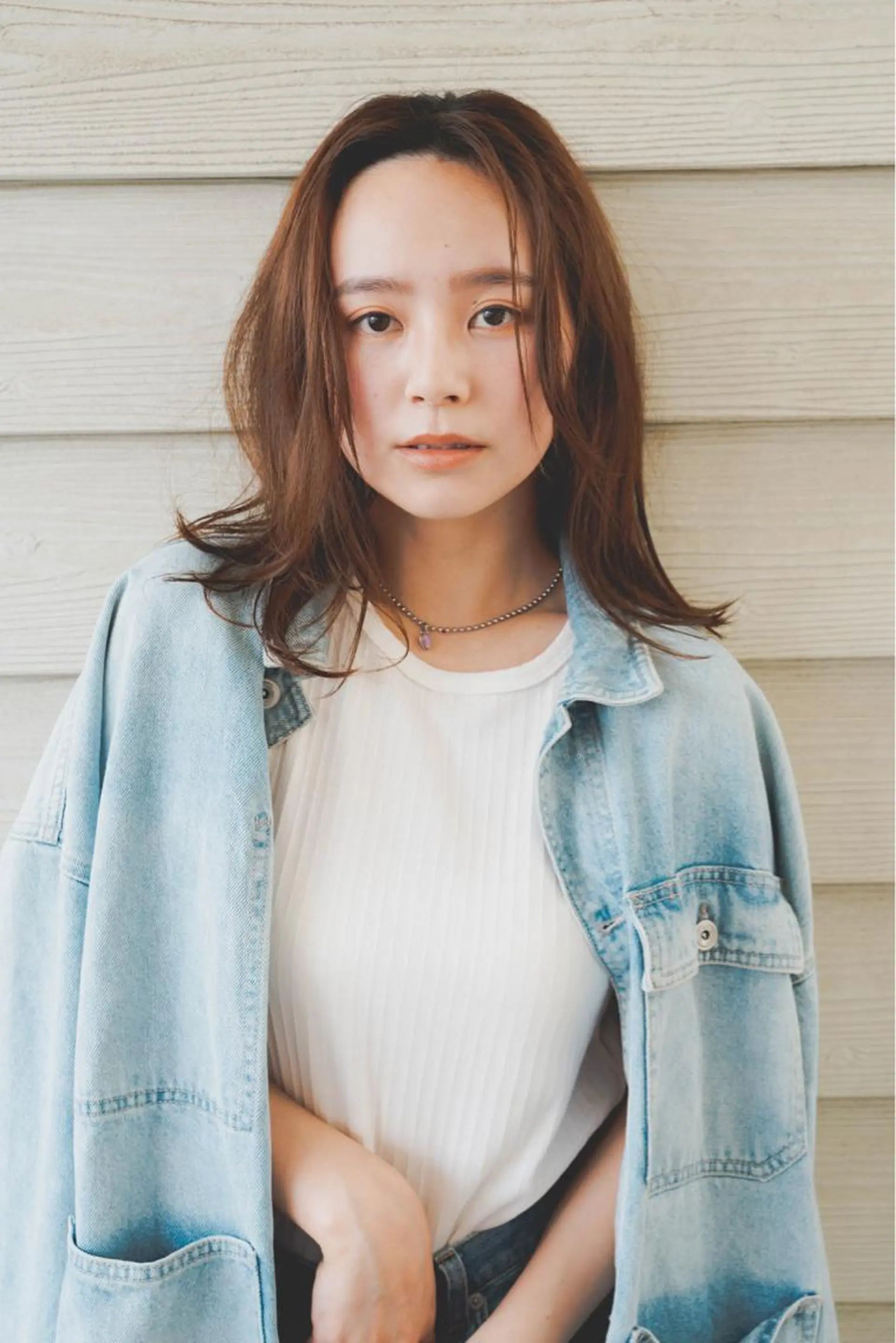 ミディアム 柳下 涼のヘアスタイル