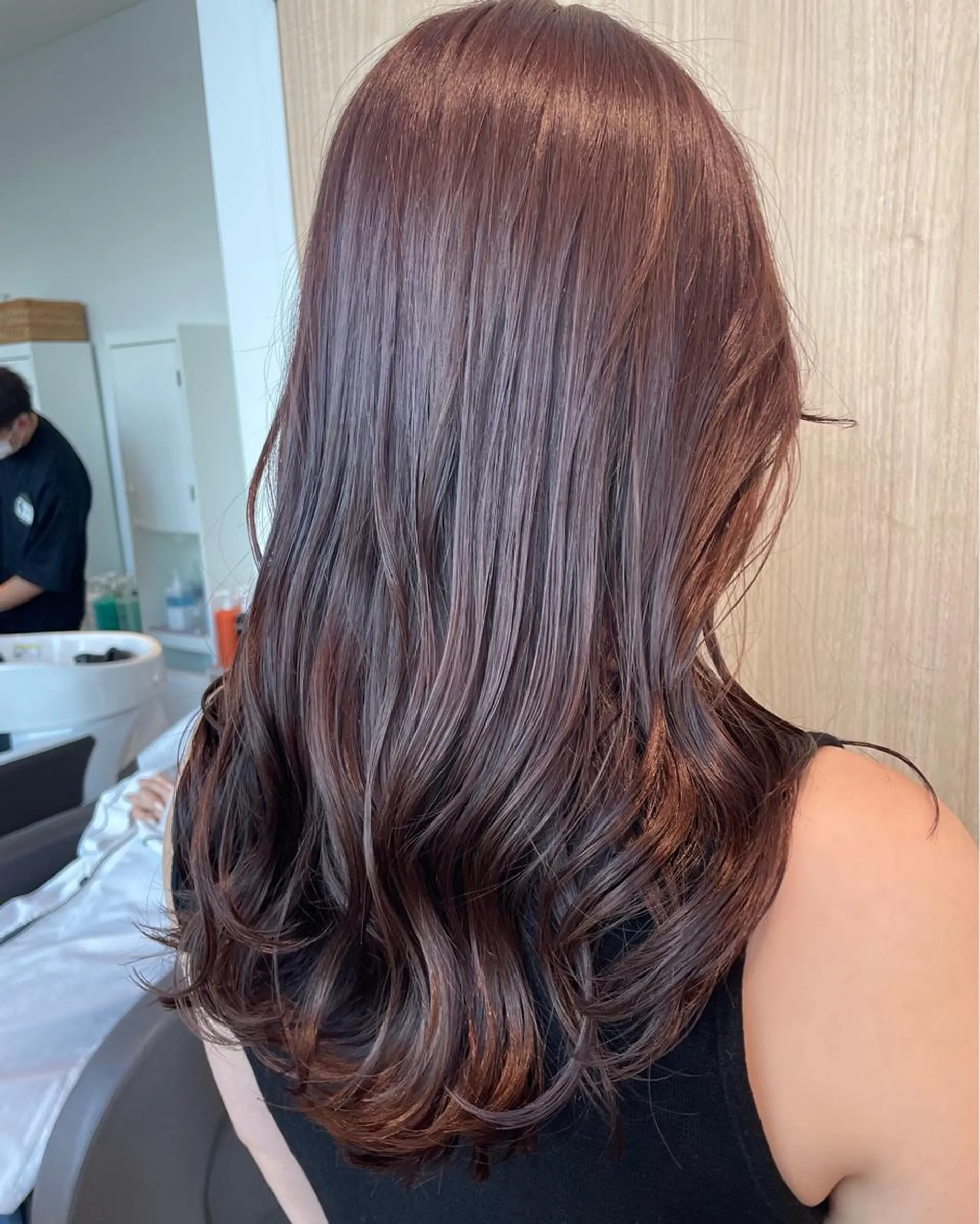 セミロング カラー アッシュ ブリーチ ラベンダーカラー ラベンダーピンク ブリーチなしカラー 落合　眺 (オチアイ　ノゾミ)のヘアスタイル