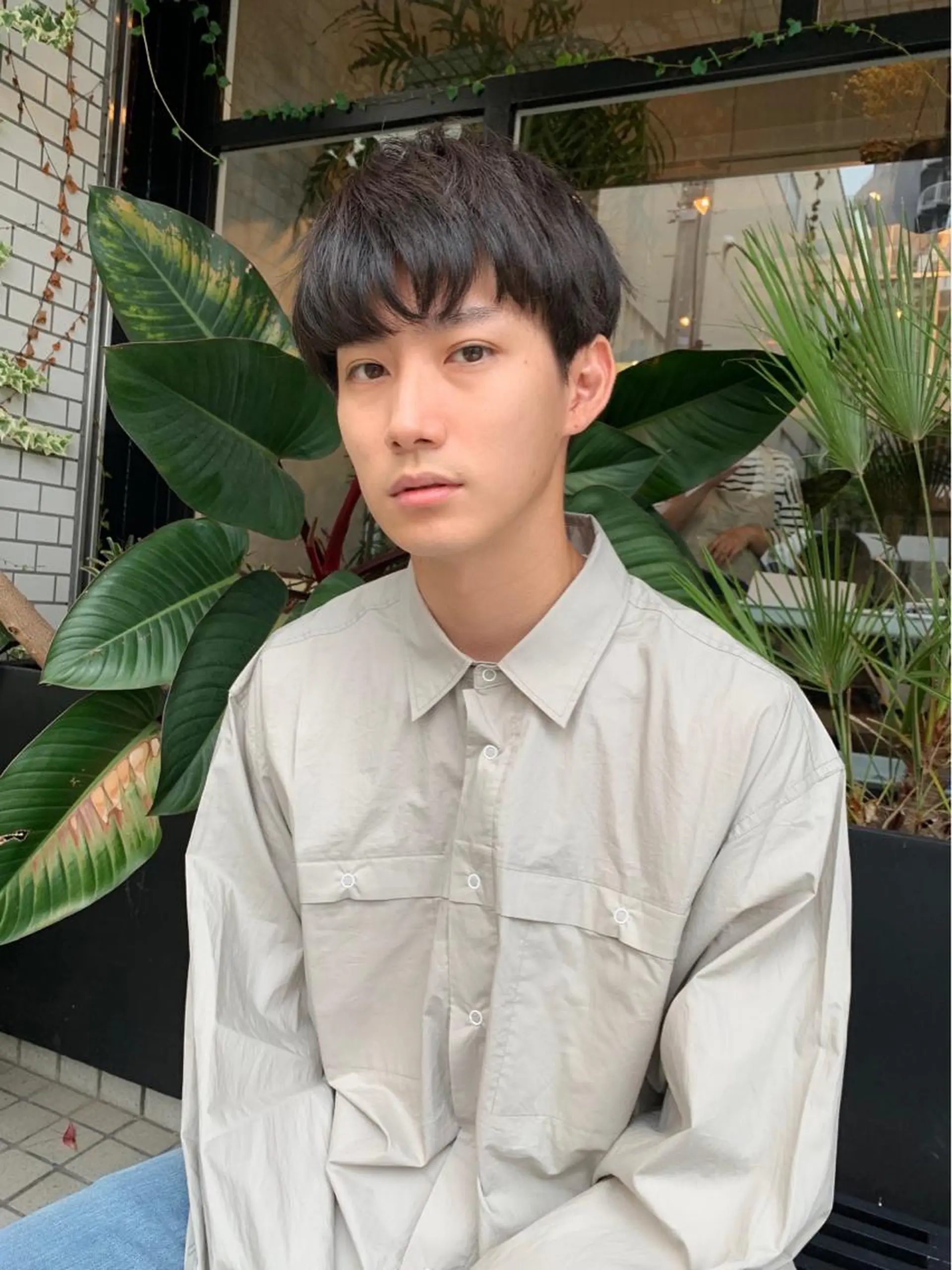 メンズ マッシュ 柔らかブラウン/顔周 りレイヤー♡ユウシのヘアスタイル