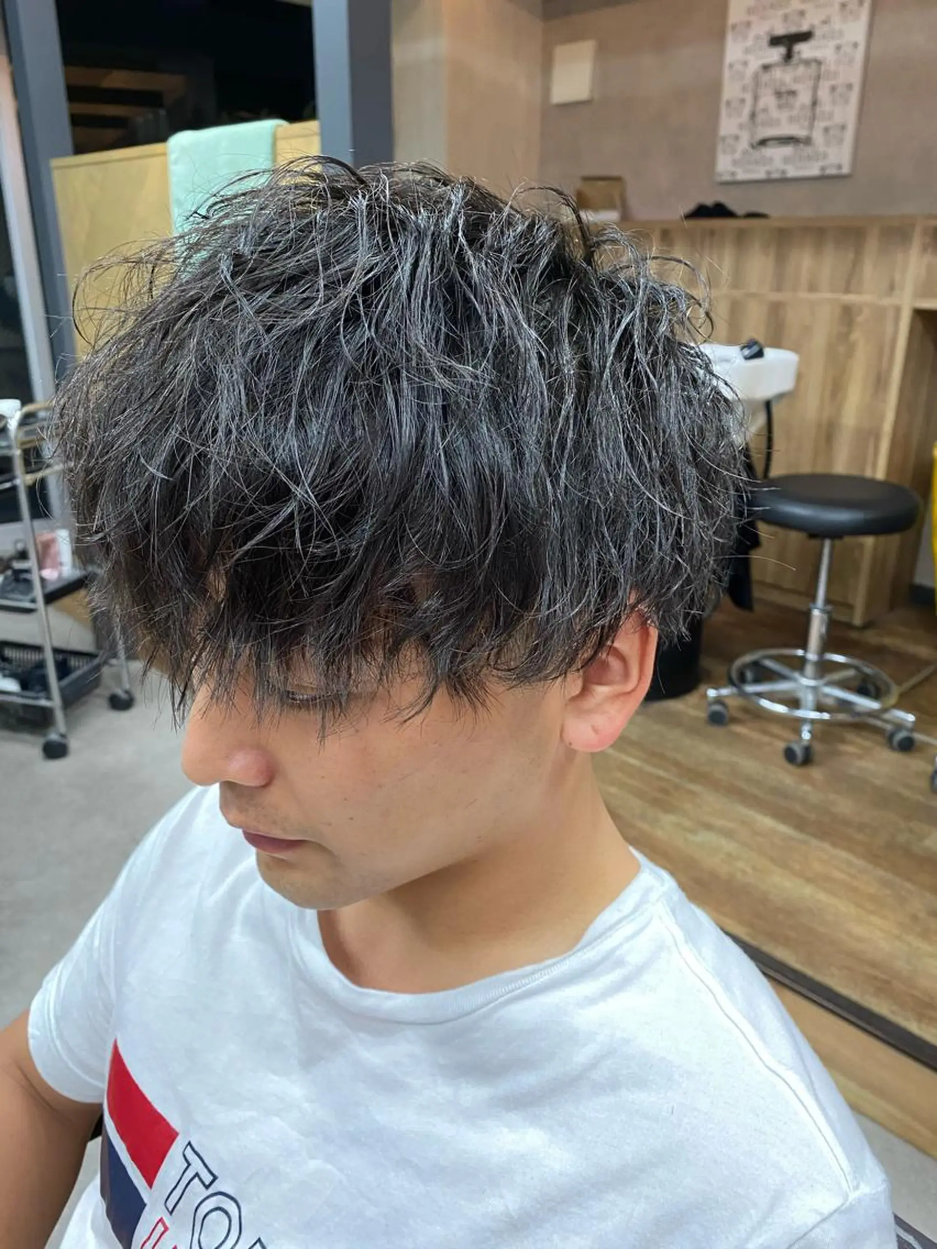 ショート カラー パーマ ヘアアレンジ メンズ カット パーマ NUMBER.12所属・【メンズ専門美容師】 NUMBER.12のヘアスタイル