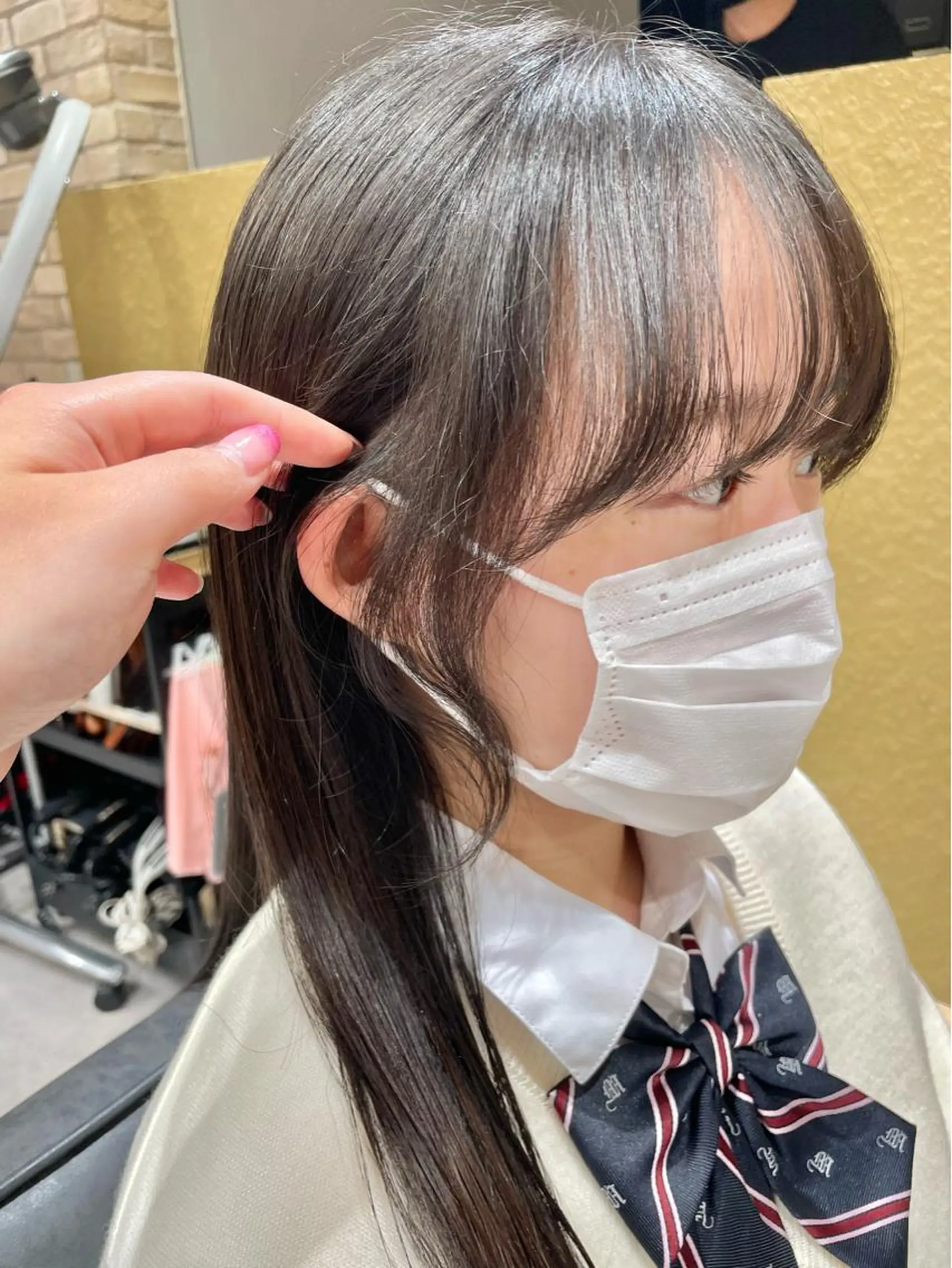 セミロング カラー ヘアアレンジ 顔周りカット 韓国マツエク/まつパ 🎀misaki🎀のマツエク・マツパデザイン