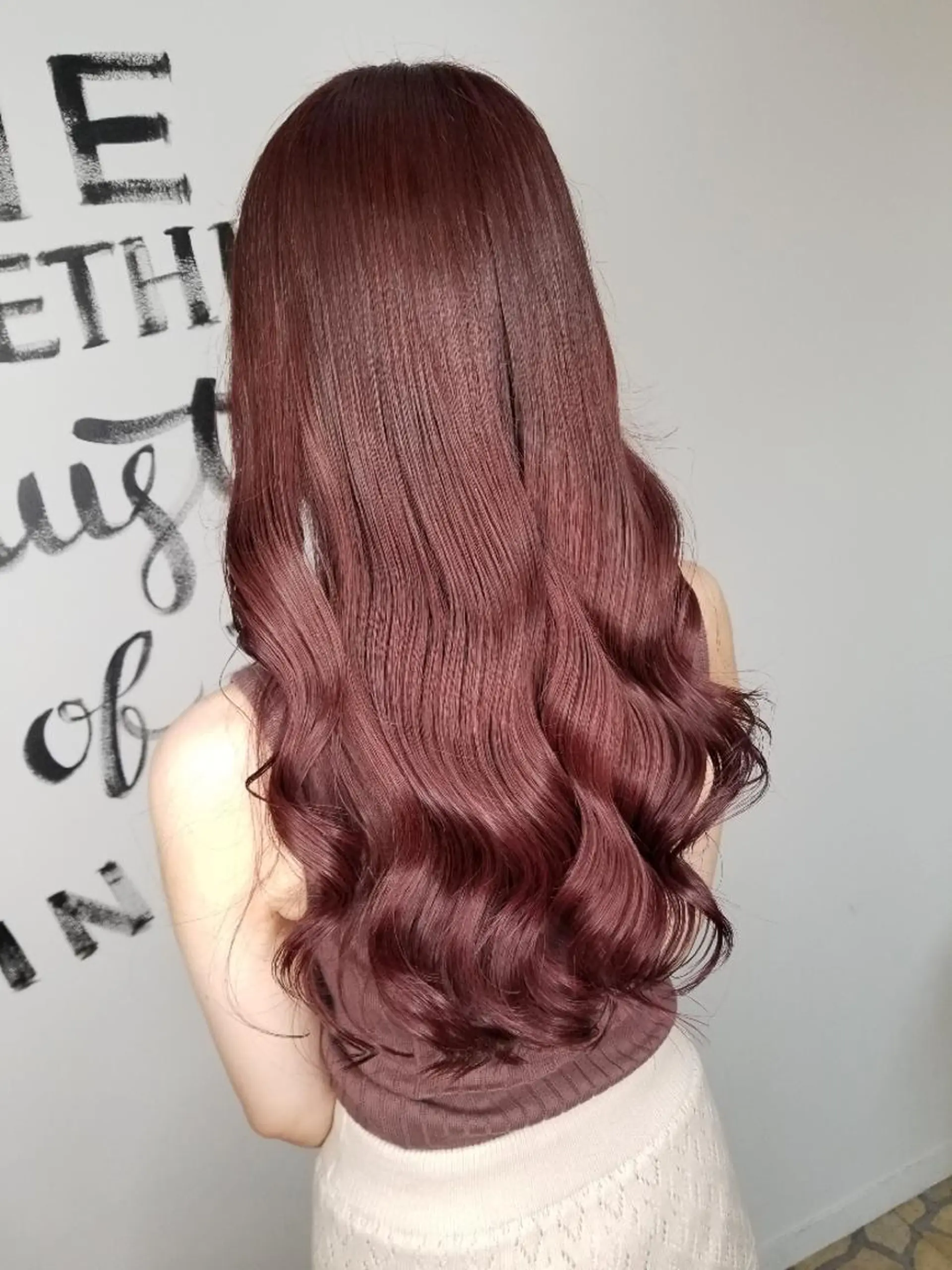 ロング カラー ブラウンカラー ピンクカラー ピンクブラウン ヘアカラー トリートメント 植田 /エクステ /ブリーチ/髪質改善のヘアスタイル