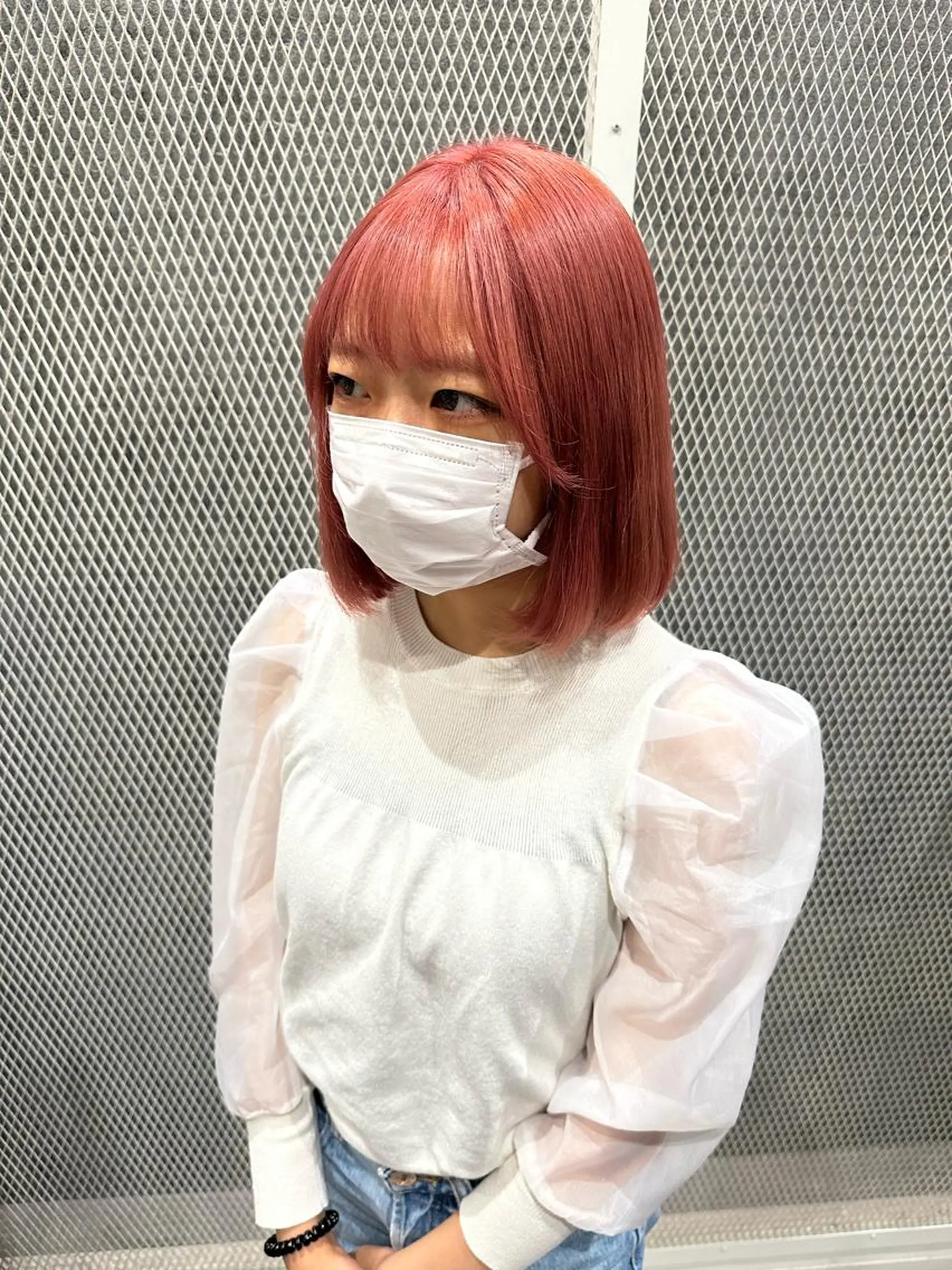 ミディアム カラー ピンクカラー 艶髪レイヤー上田 紗也🇰🇷💗のヘアスタイル