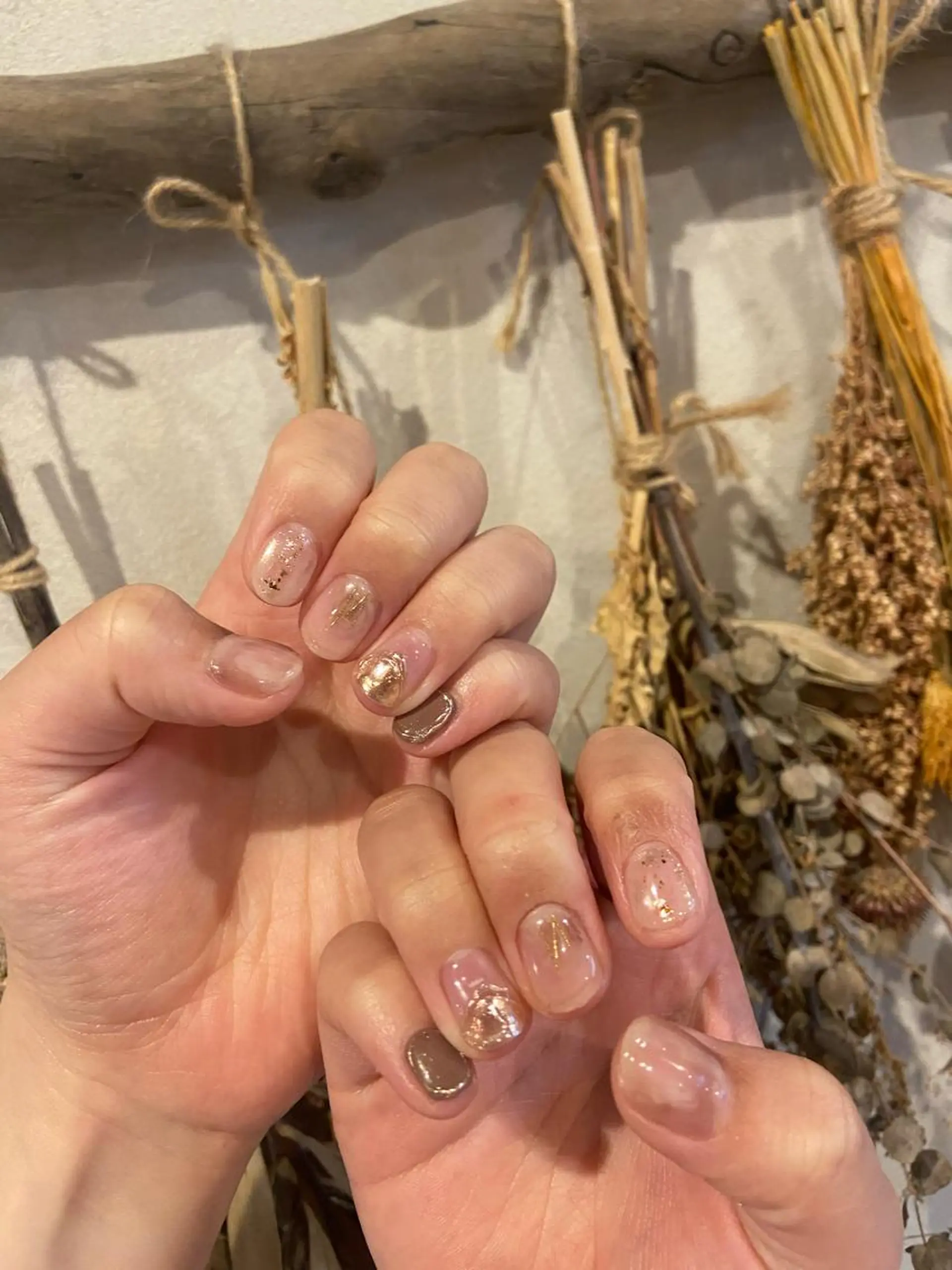 ネイル アートネイル クリアネイル ゴールド ミラーネイル ニュアンスネイル . unffのネイルデザイン