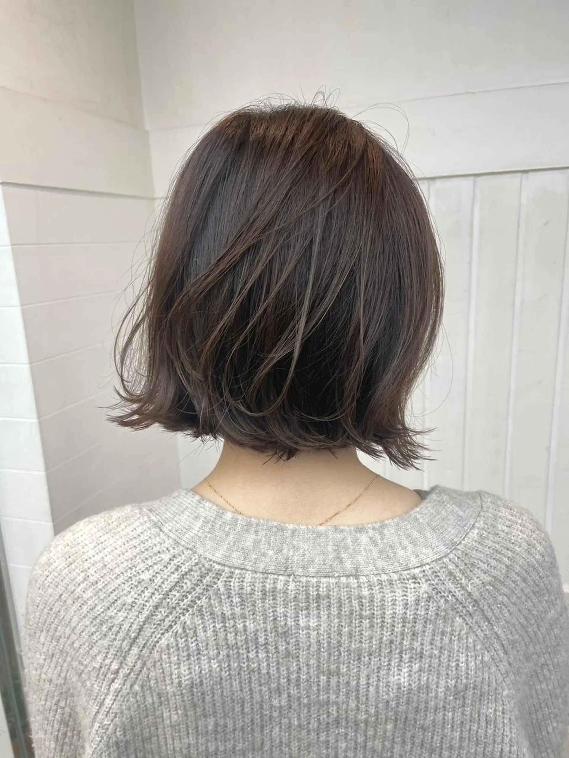 カラー ショート アディクシーカラー アッシュ バレイヤージュ ミストバング ベージュカラー カット ヘアカラー トリートメント N° anfeel 渋谷🪞🫧のヘアスタイル