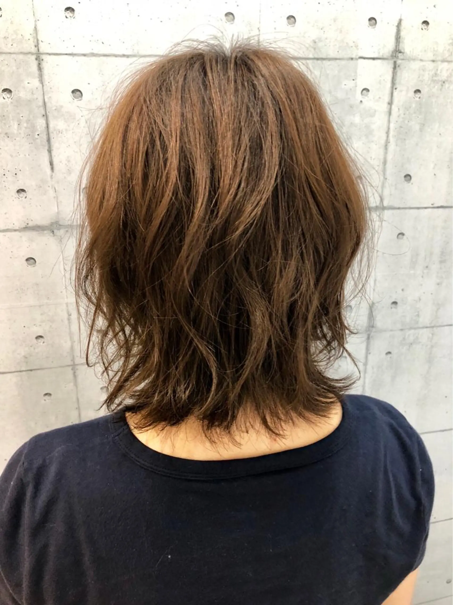 ミディアム カラー ボブ 金沢 広美のヘアスタイル