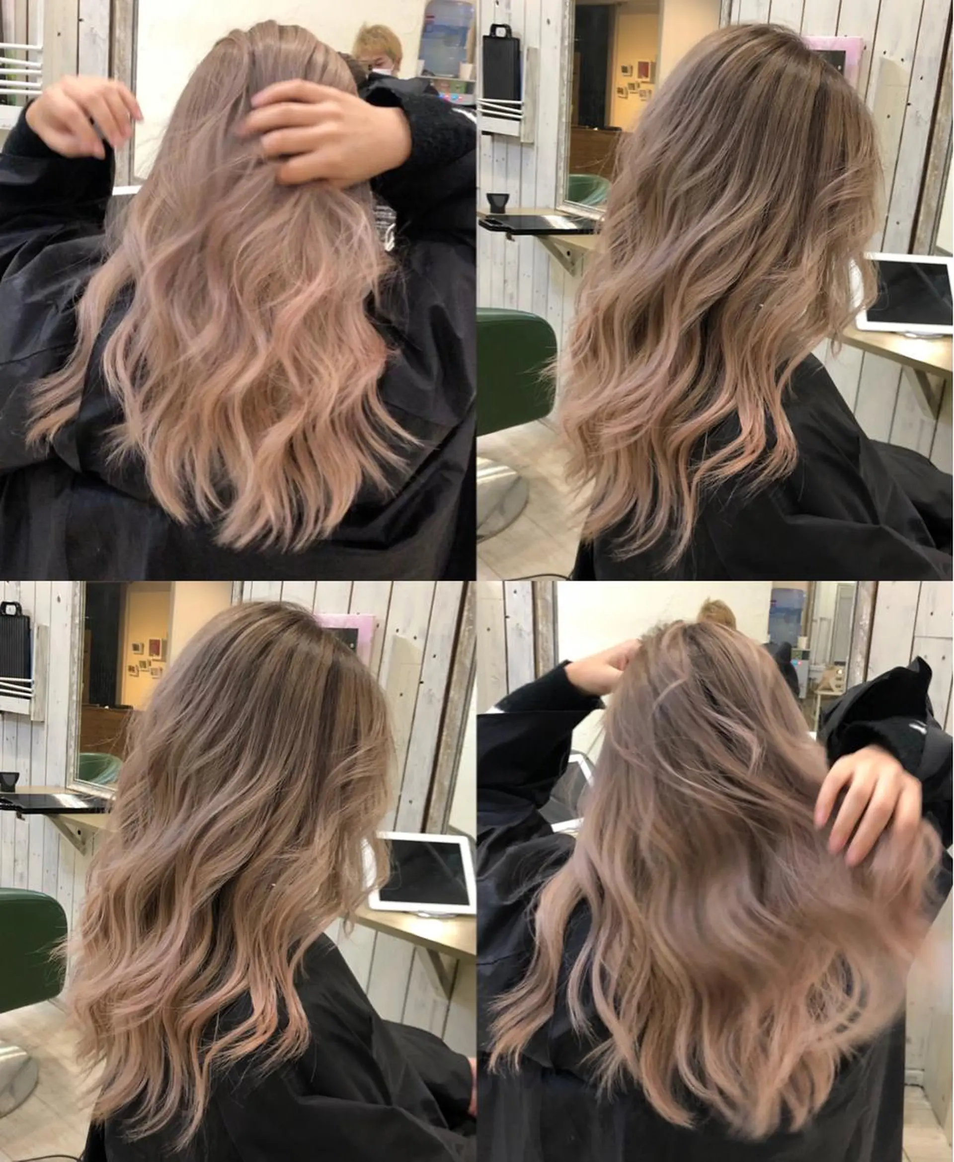 セミロング カット ヘアカラー 韓国レイヤー外国人風 透明感カラー髪質改善のヘアスタイル