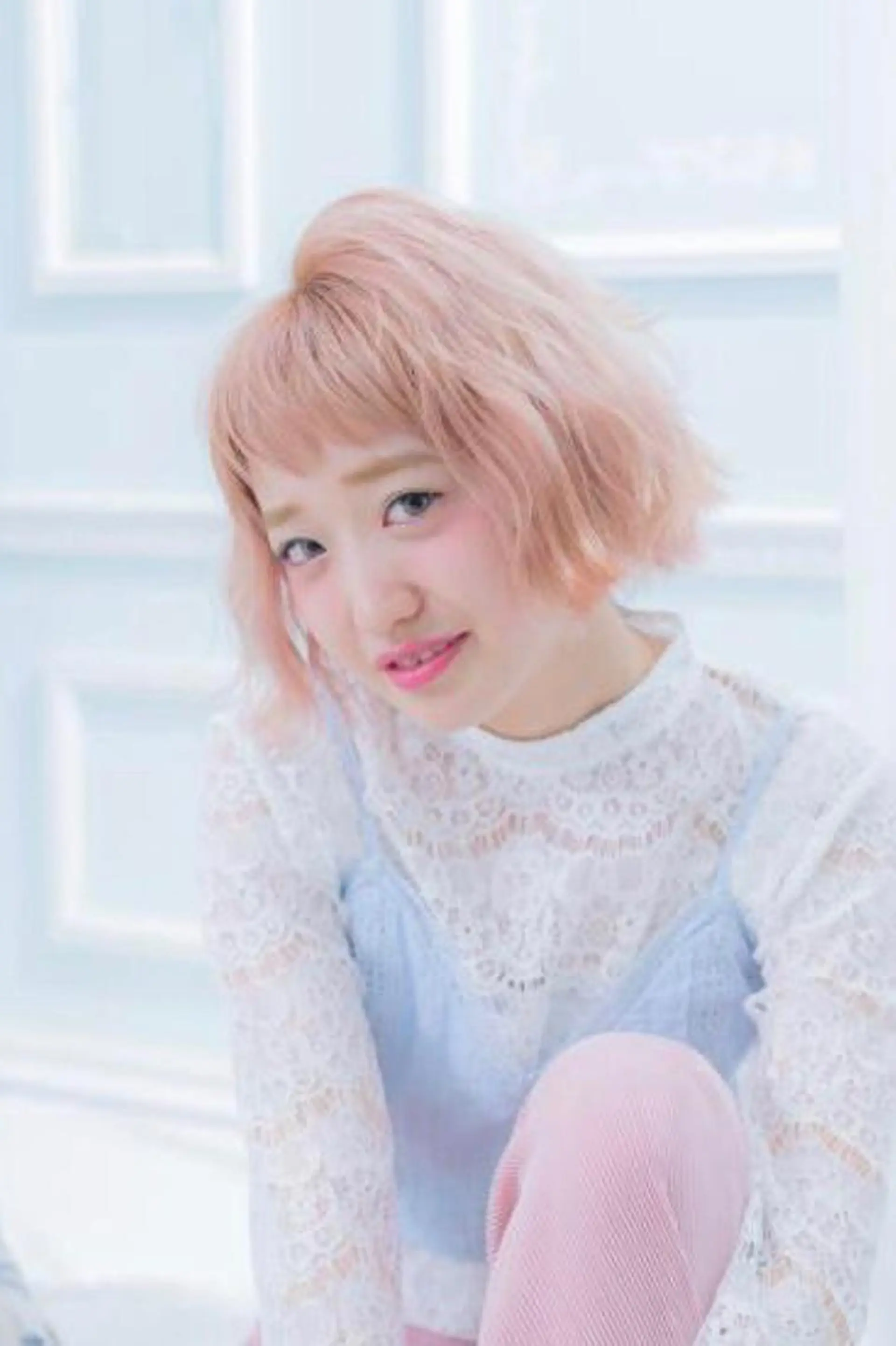 ミディアム カラー ブリーチ ケアブリーチ ピンクカラー 韓国hair ·͜· watanabeのヘアスタイル