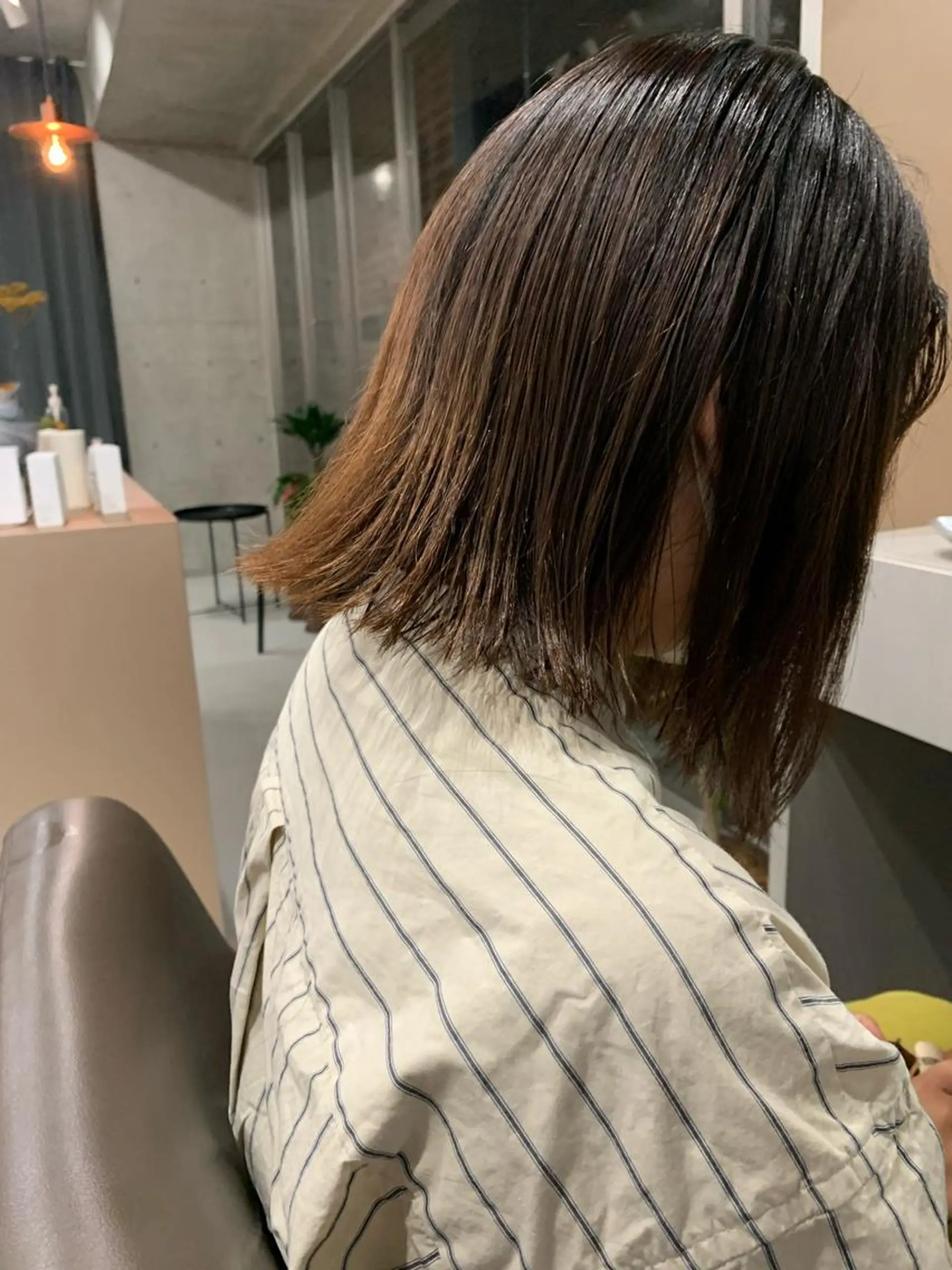 カラー ボブパーマコテ巻き風 パーマNo1深江秀平のヘアスタイル