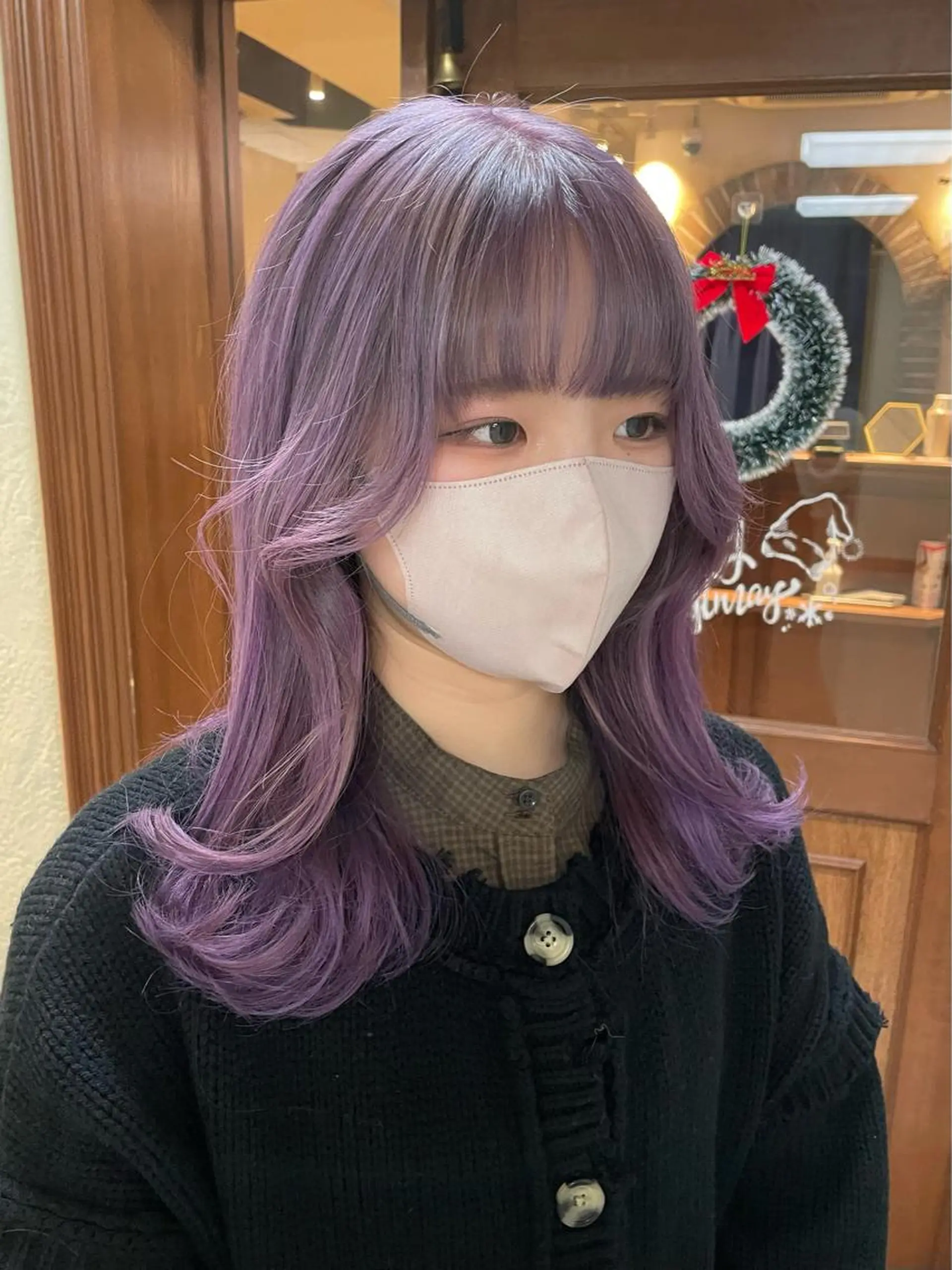 セミロング カラー ヘアアレンジ maoブリーチ無し 似合わせカラーのヘアスタイル