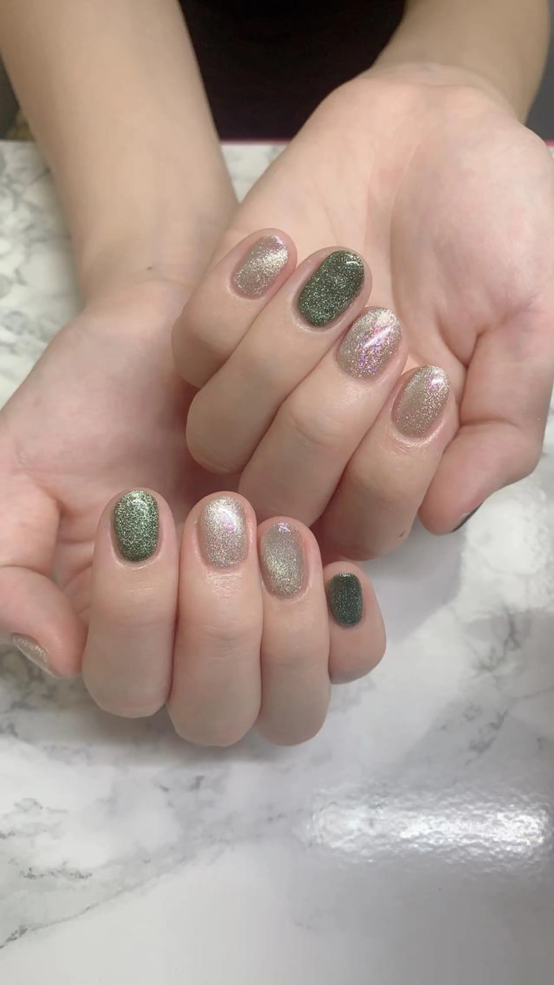 ネイル はな💎ネイル ワンホン、長さ出しのネイルデザイン