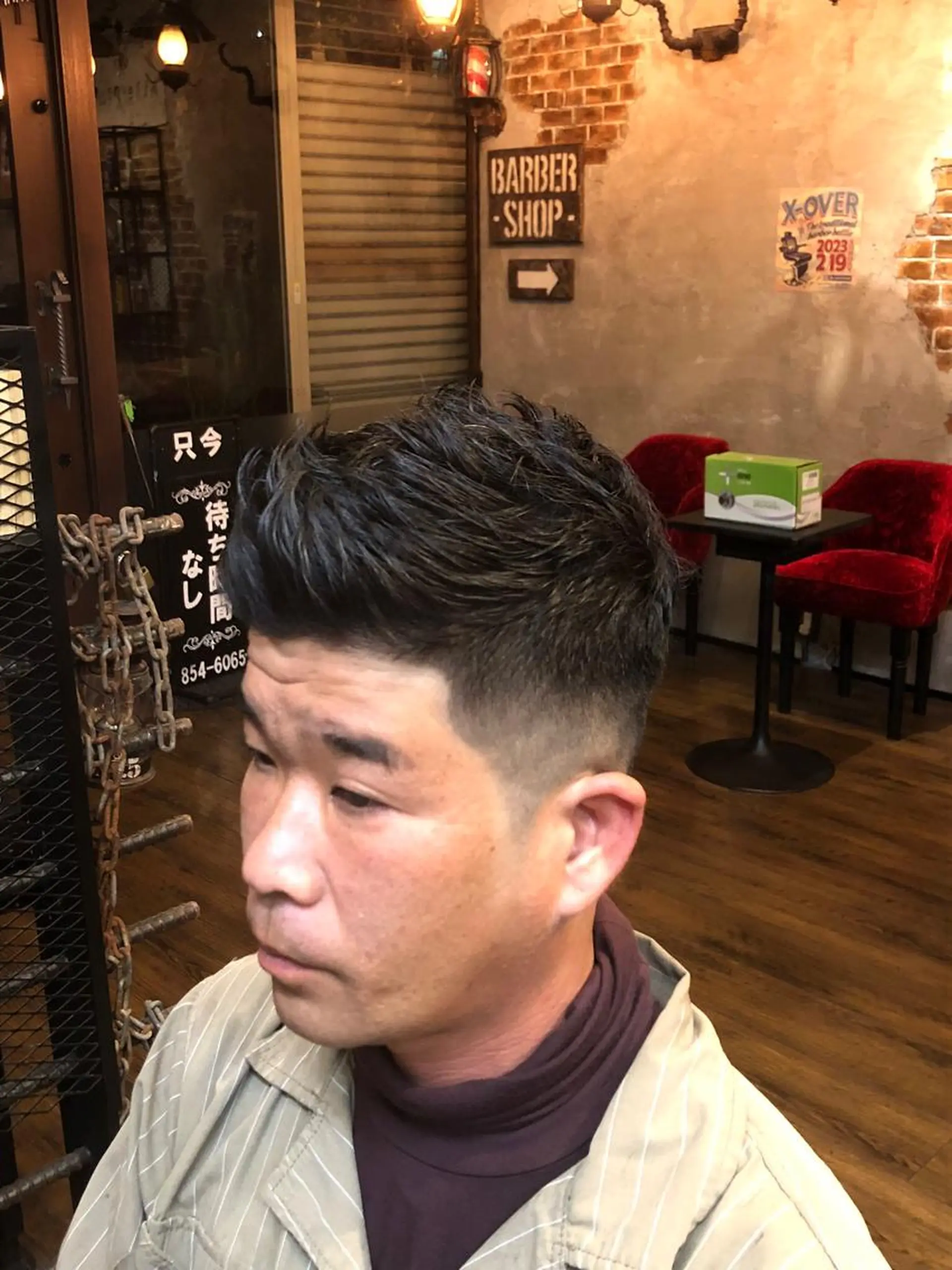 ショート メンズ アップバング フェードカット ナイルプラス所属・ナイルプラス ヨウのヘアスタイル