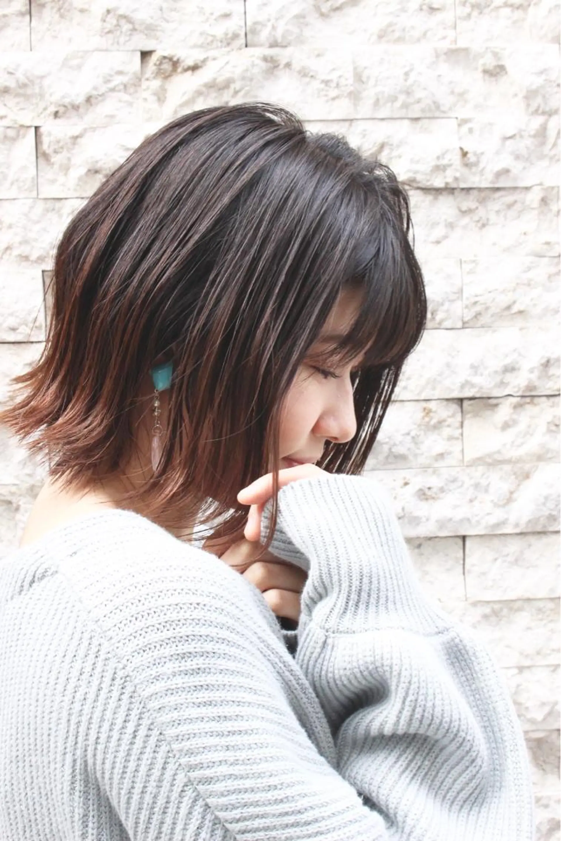 ショート ワンレンボブ ボブ 外ハネヘア 徳永 大樹のヘアスタイル