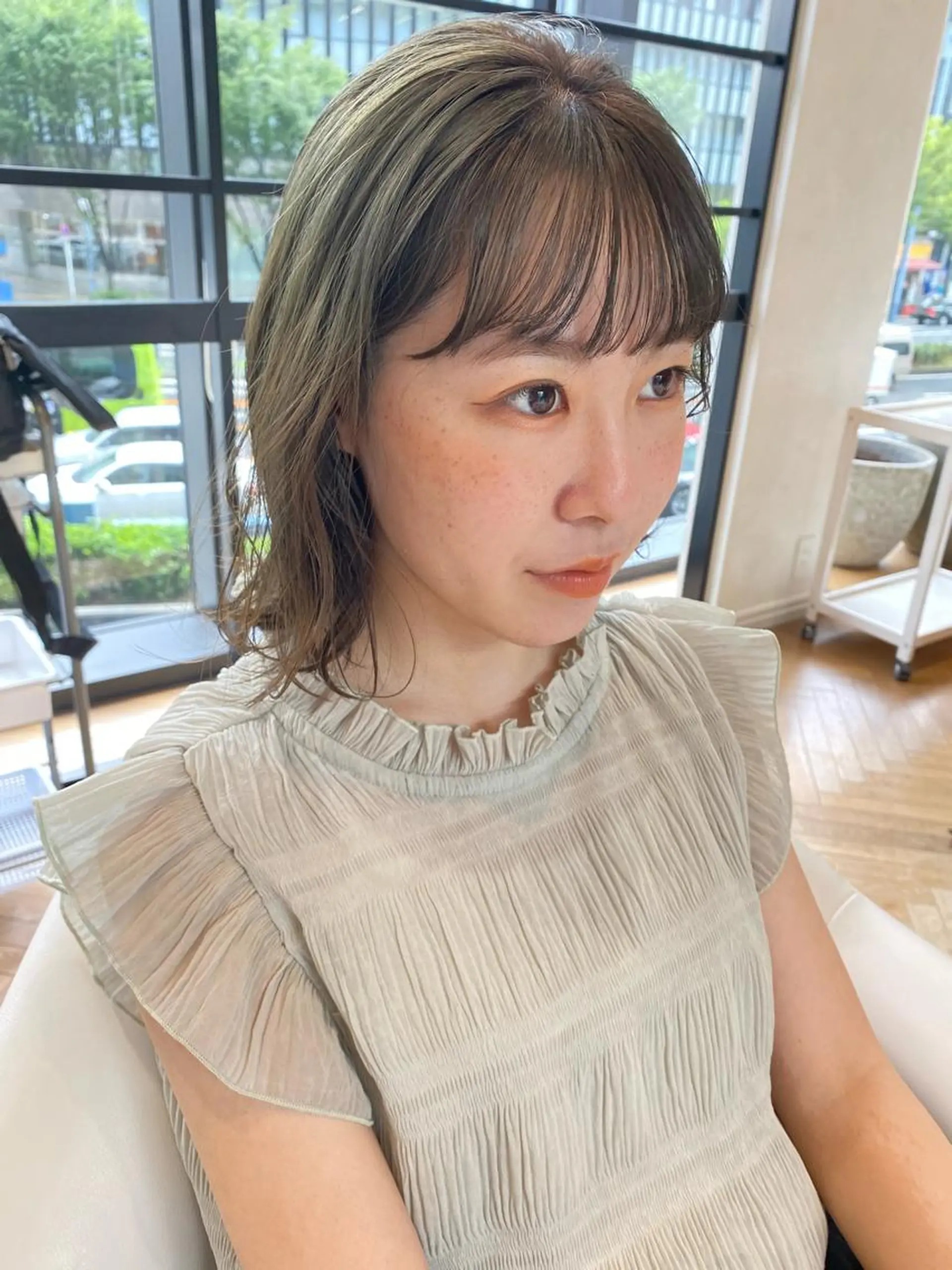 カラー ブラウンカラー オリーブカラー オレンジ 増井 彩乃のヘアスタイル