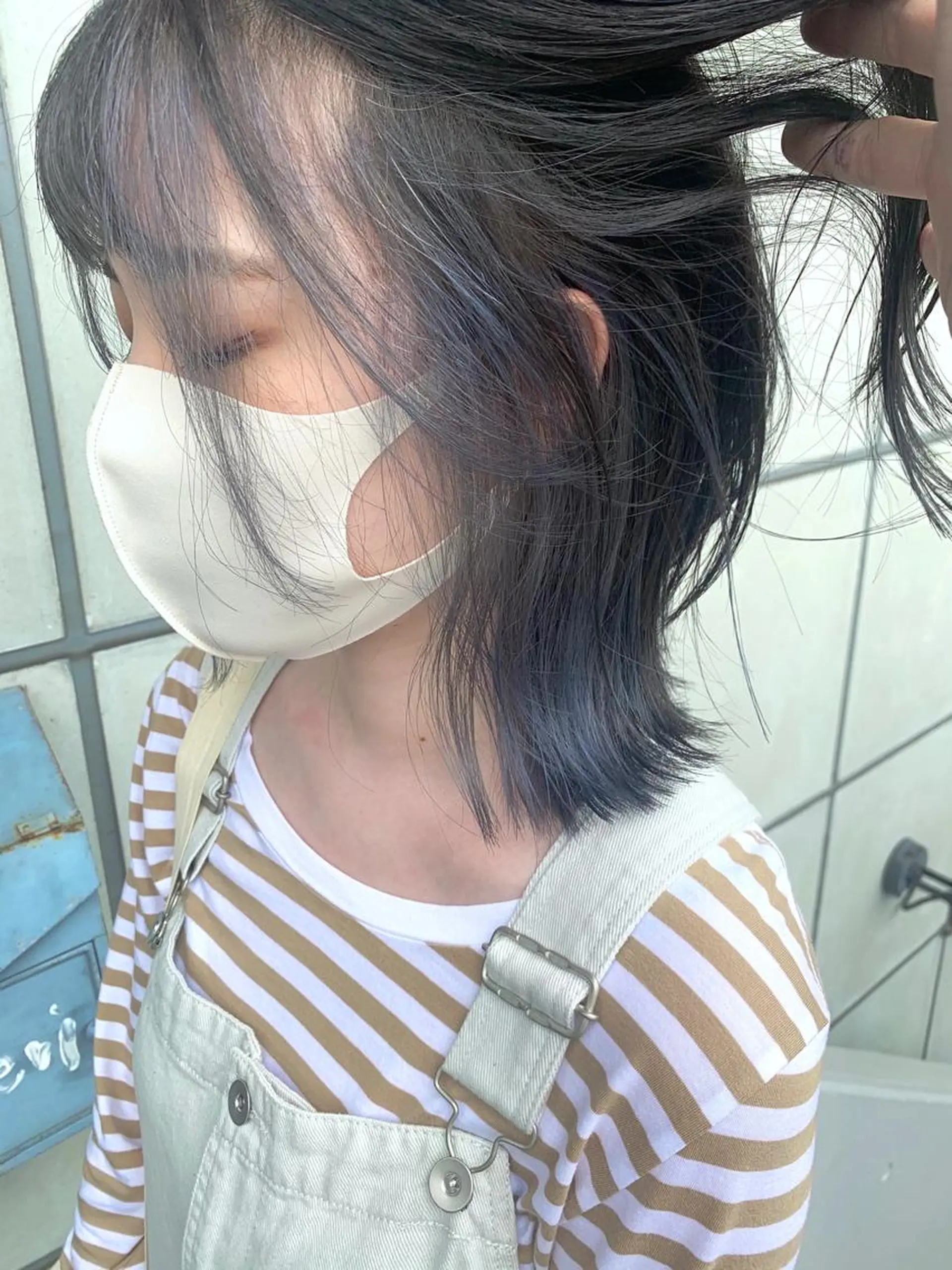 ミディアム カット ヘアカラー トリートメント 向井 涼太朗のヘアスタイル