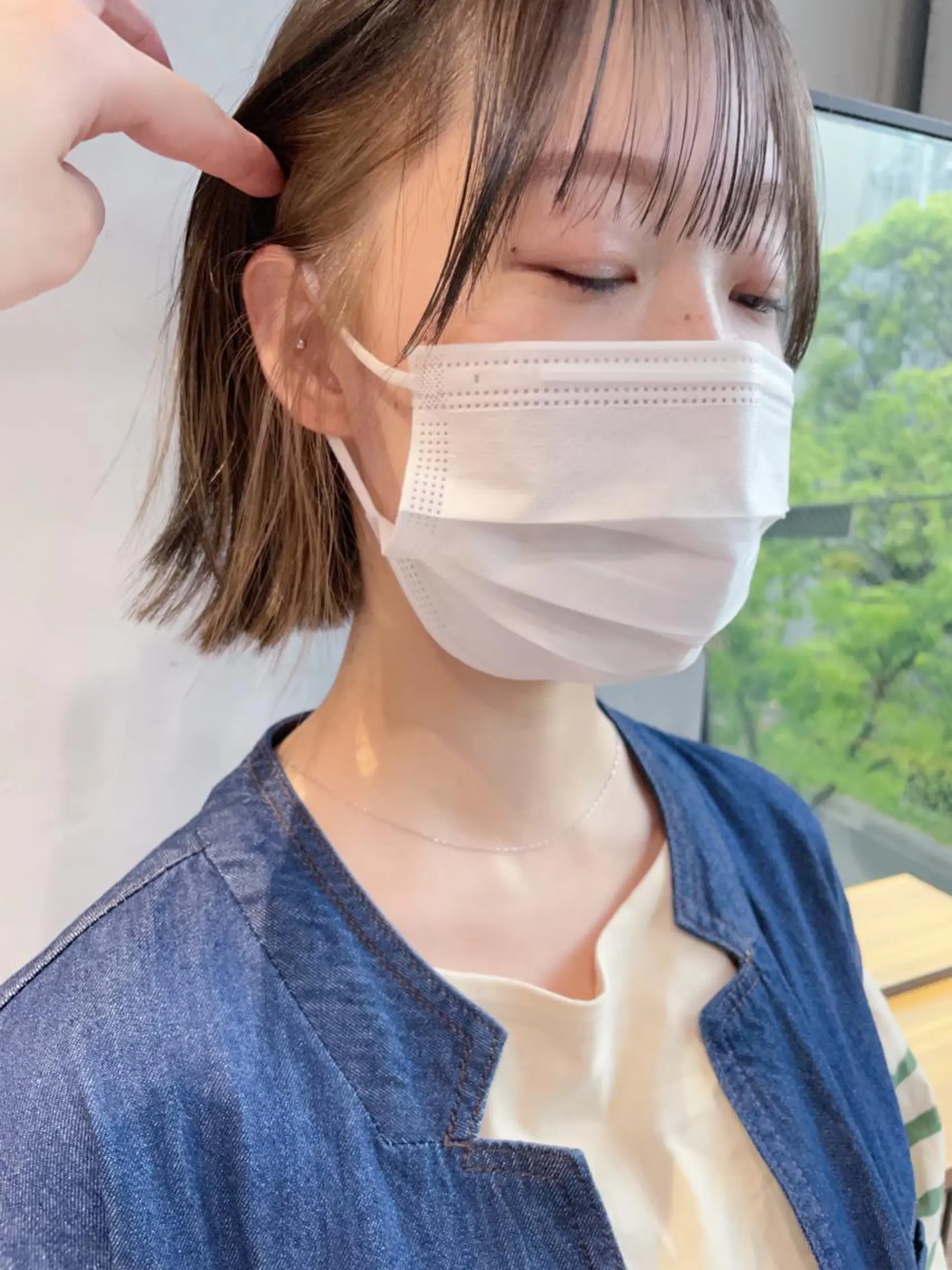 ショート カット ヘアカラー トリートメント 美髪矯正/艶カラー ボブ/栄/鐘ヶ江純也のヘアスタイル