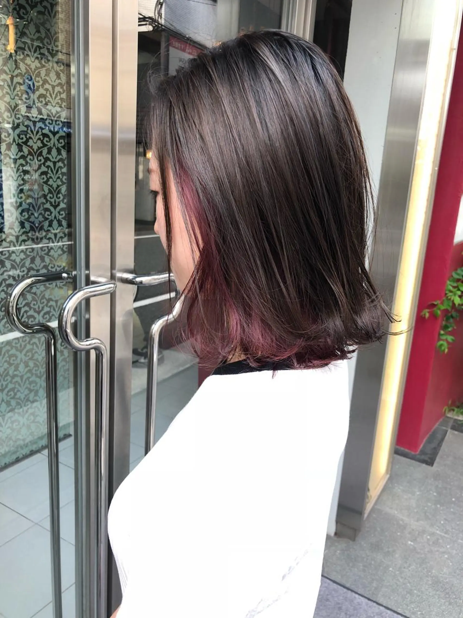 ミディアム カラー ダークグレー ダークグレージュ グレージュ インナーカラー ピンクカラー トップスタイリスト 小澤純一のヘアスタイル