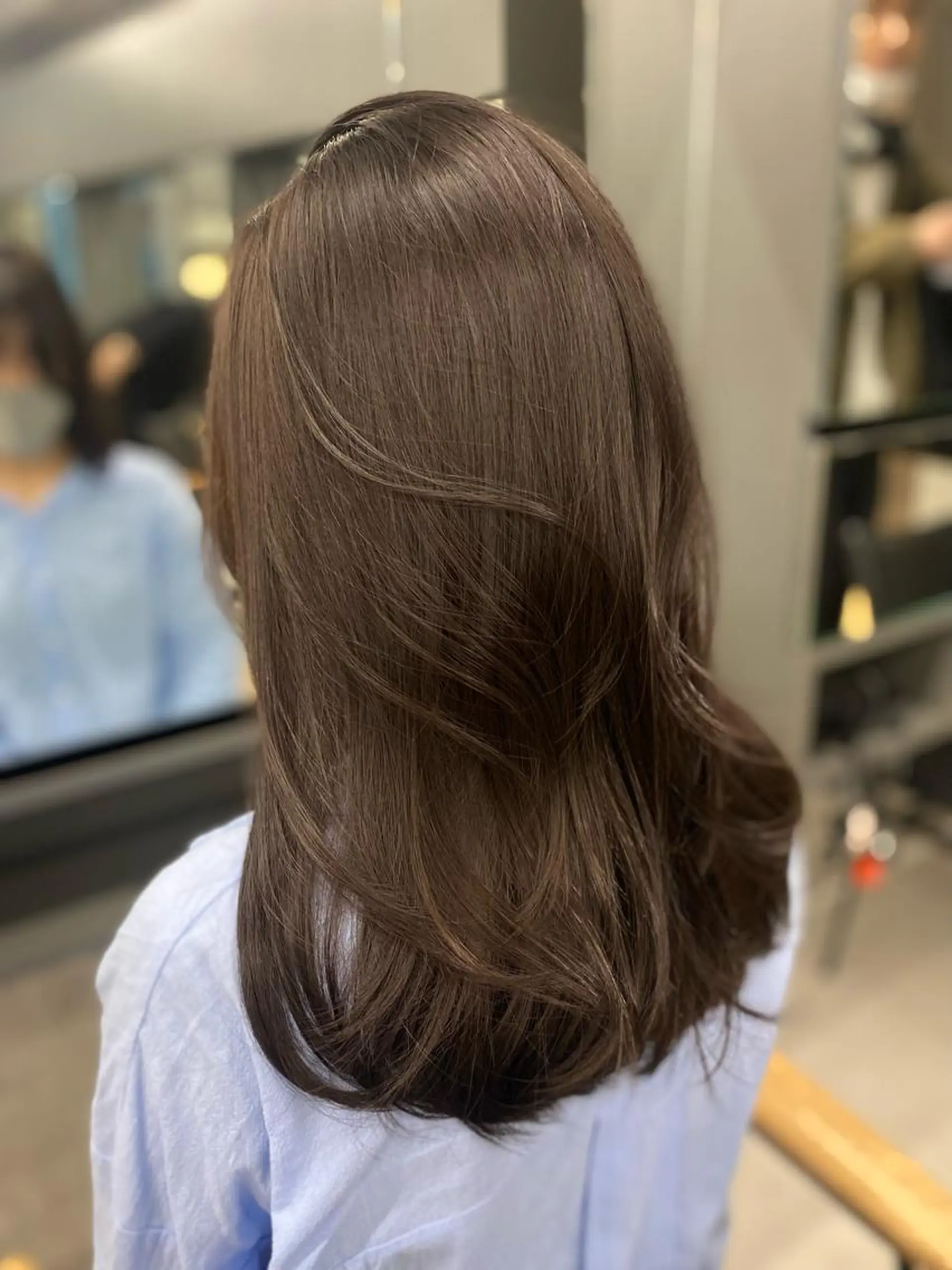 セミロング カラー レイヤー/柔色 カラー/SAkiのヘアスタイル