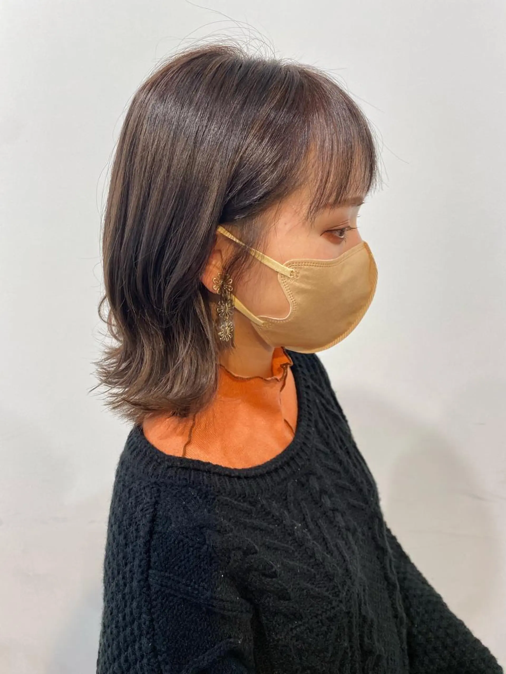 ミディアム カラー グレージュ レイヤー/髪質改善 渡邉【日吉美容室】のヘアスタイル