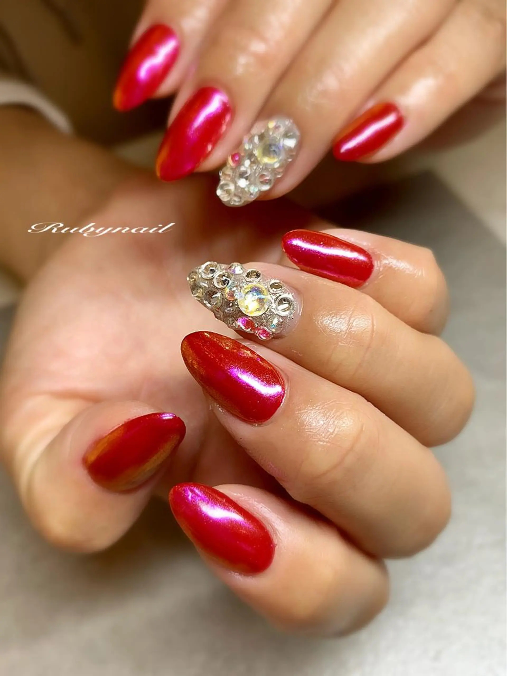 ネイル ミラーネイル ハンドネイル Rubynail所属・プライベートサロン Rubynailのネイルデザイン