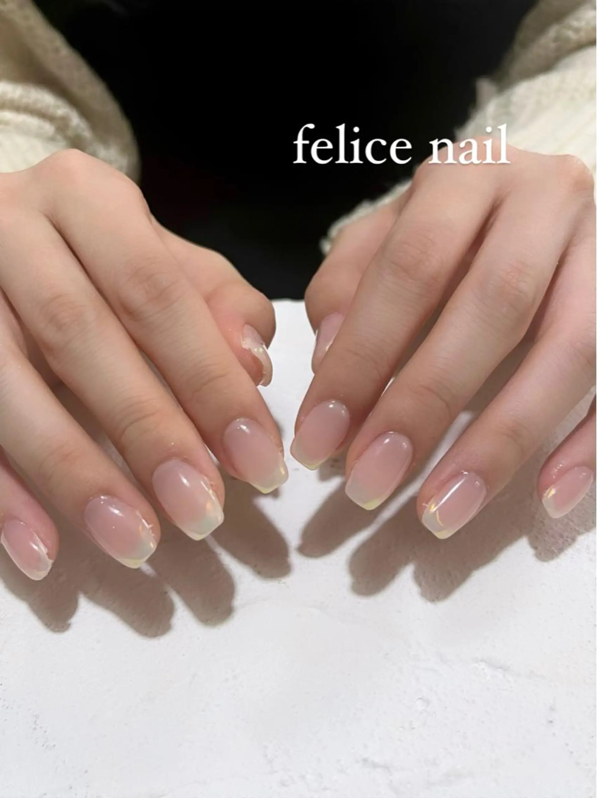 ネイル オーロラネイル フレンチネイル ジェルネイル ニュアンスネイル オフィスネイル felice nailのネイルデザイン