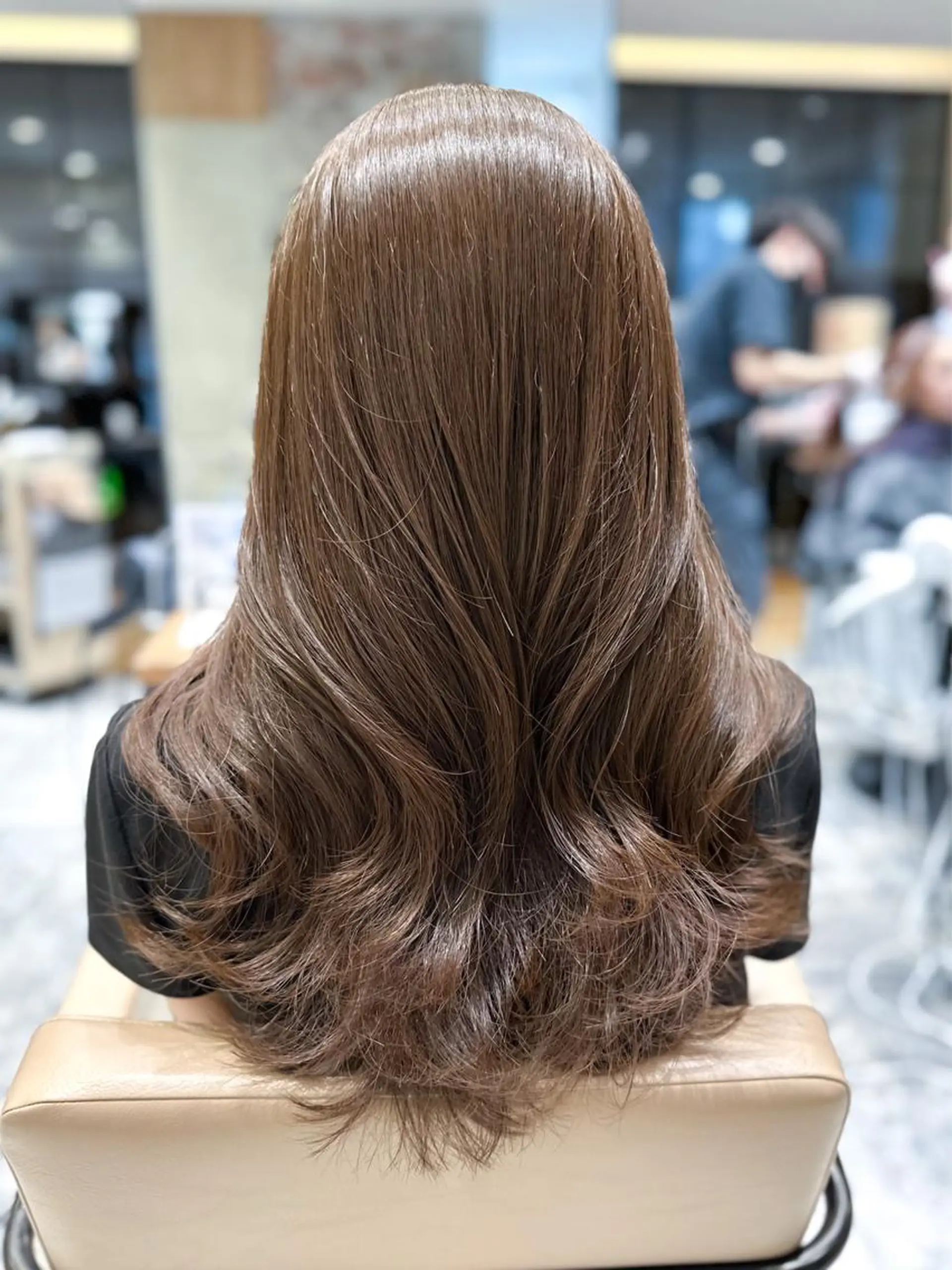 セミロング カラー ベージュカラー ブラウンカラー ブラウンベージュ ミルクティーベージュ くびれヘア カット ヘアカラー トリートメント 顔周り/くびれヘア 韓国ヘア💕風間るなのヘアスタイル