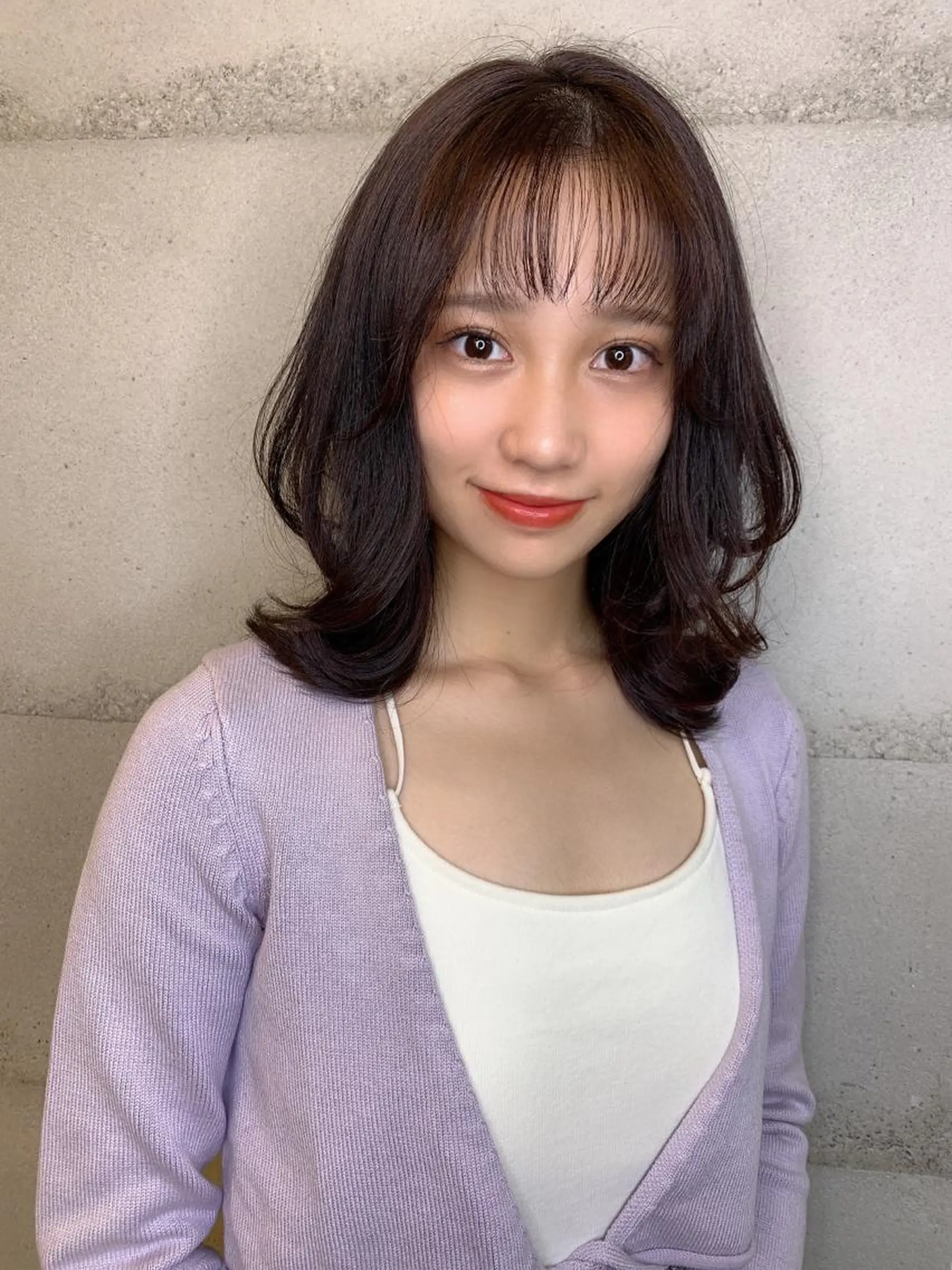 ミディアム カラー 透明感/オリーブ/ グレージュ/YUKAのヘアスタイル