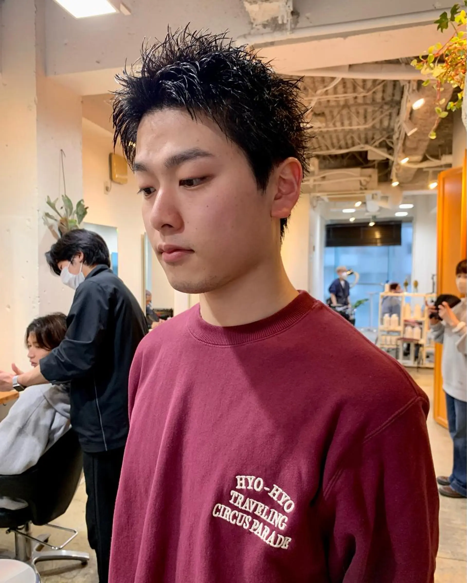 ショート メンズ カット トリートメント グランジヘア 無造作ヘアHYUGAのヘアスタイル