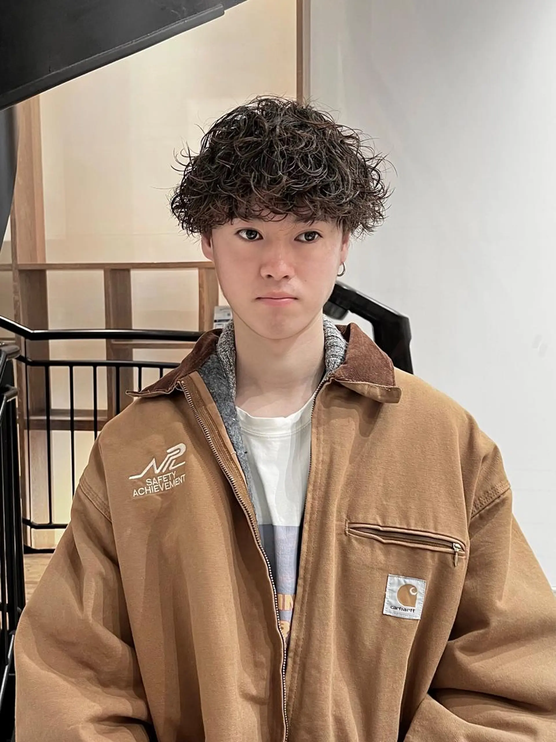 パーマ メンズ メンズパーマ 波巻きパーマ カット パーマ Qin shaire salon 原宿verno店所属・【センターパート】 ETO／江藤翼の眉毛・アイブロウイメージ