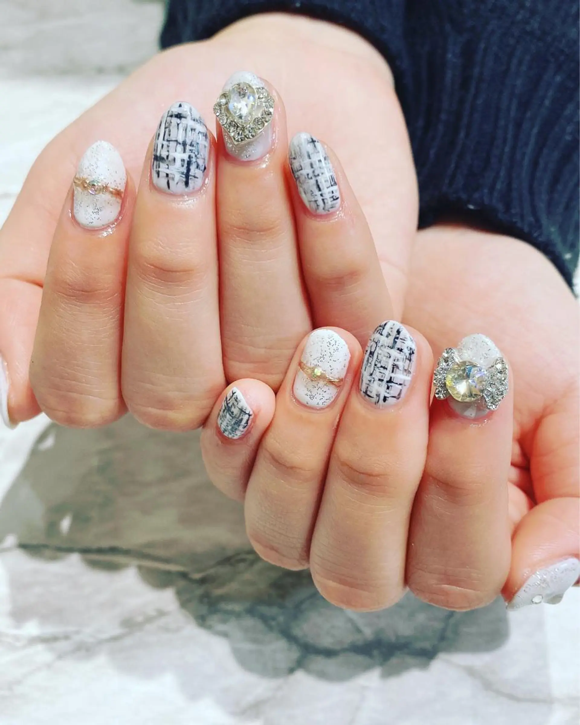 ネイル ツイードネイル ハンドネイル フットネイル ハンドケア nail salon  AlgeTy所属・✴︎:.｡. MAKI.｡.:✴︎のネイルデザイン