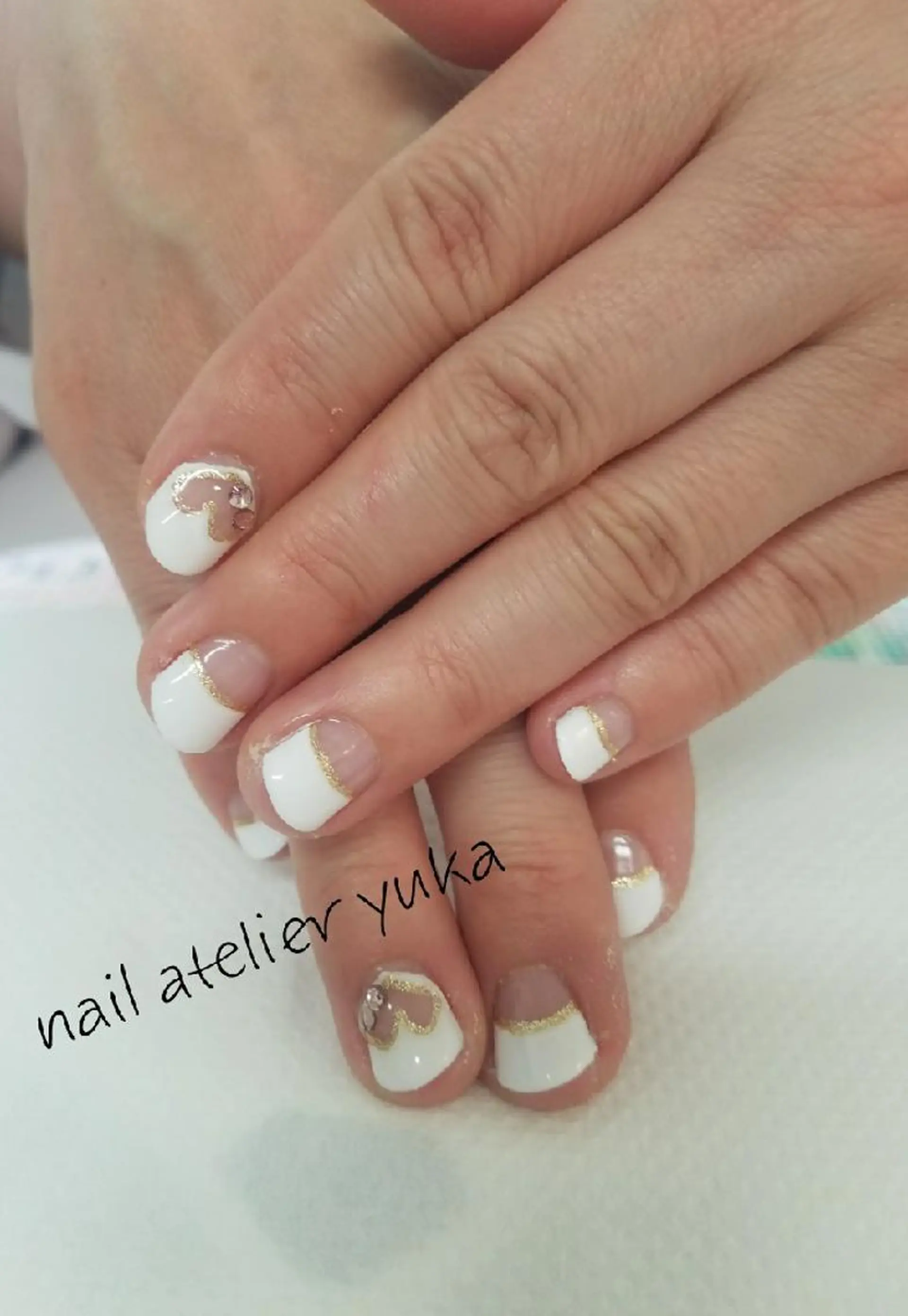 ネイル フレンチネイル ハート nail atelier yuka所属・❤ yuka❤のネイルデザイン