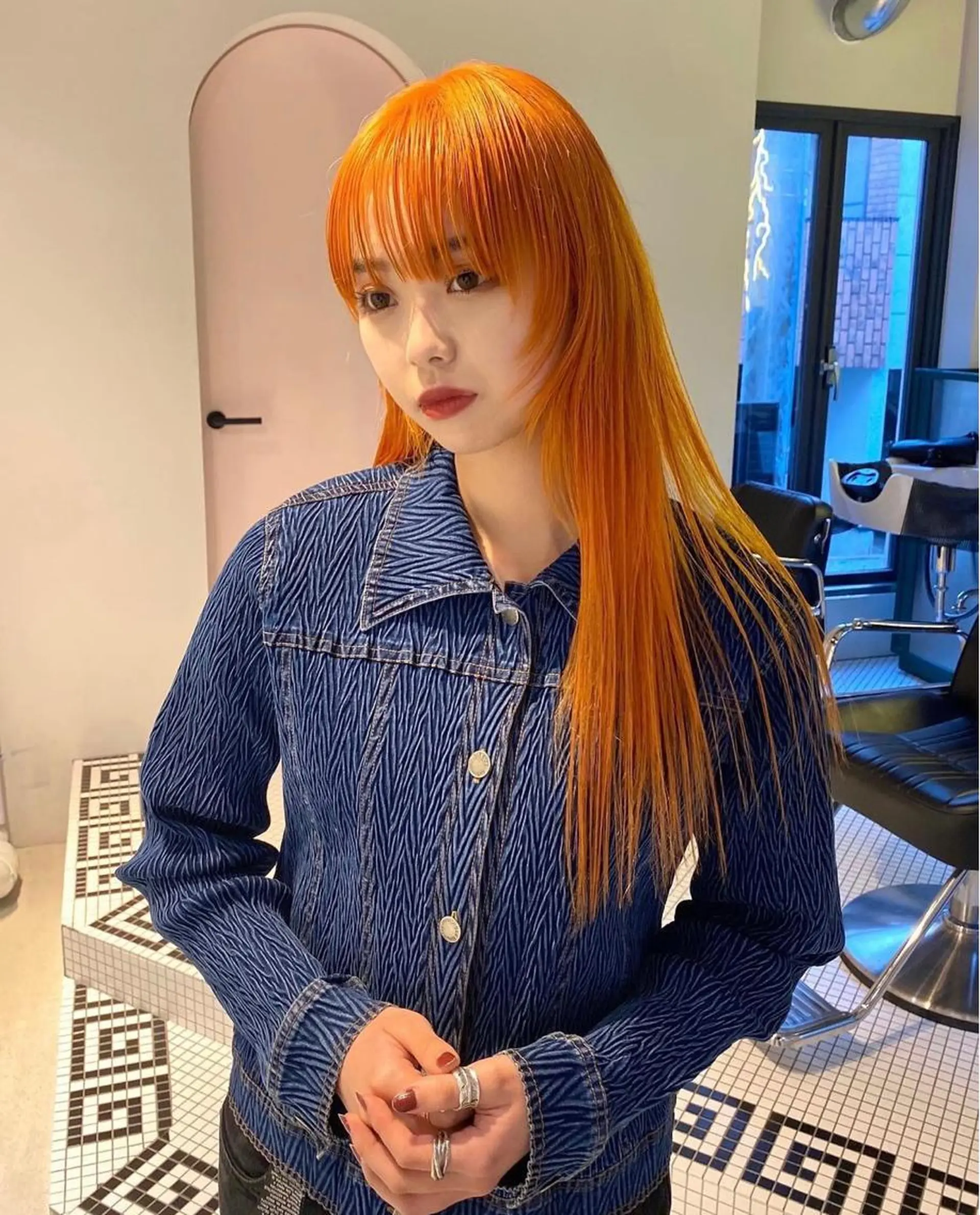 ロング カラー オレンジ 丹治 一輝ボブ/ショートのヘアスタイル