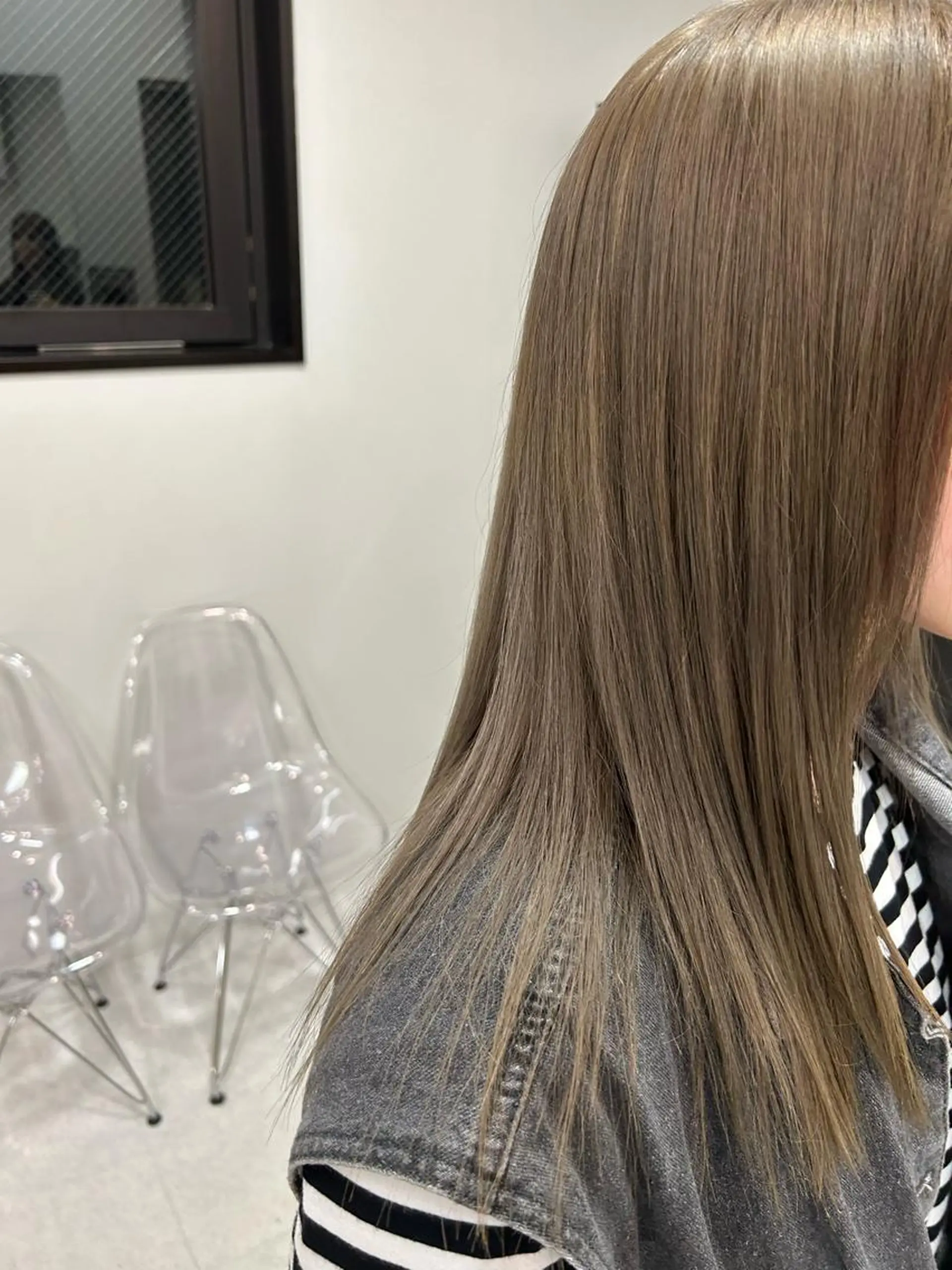 セミロング カラー グレージュ カット ヘアカラー Beleza 渋谷所属・Kazusa/渋谷/ エクステ/ハイトーンのヘアスタイル