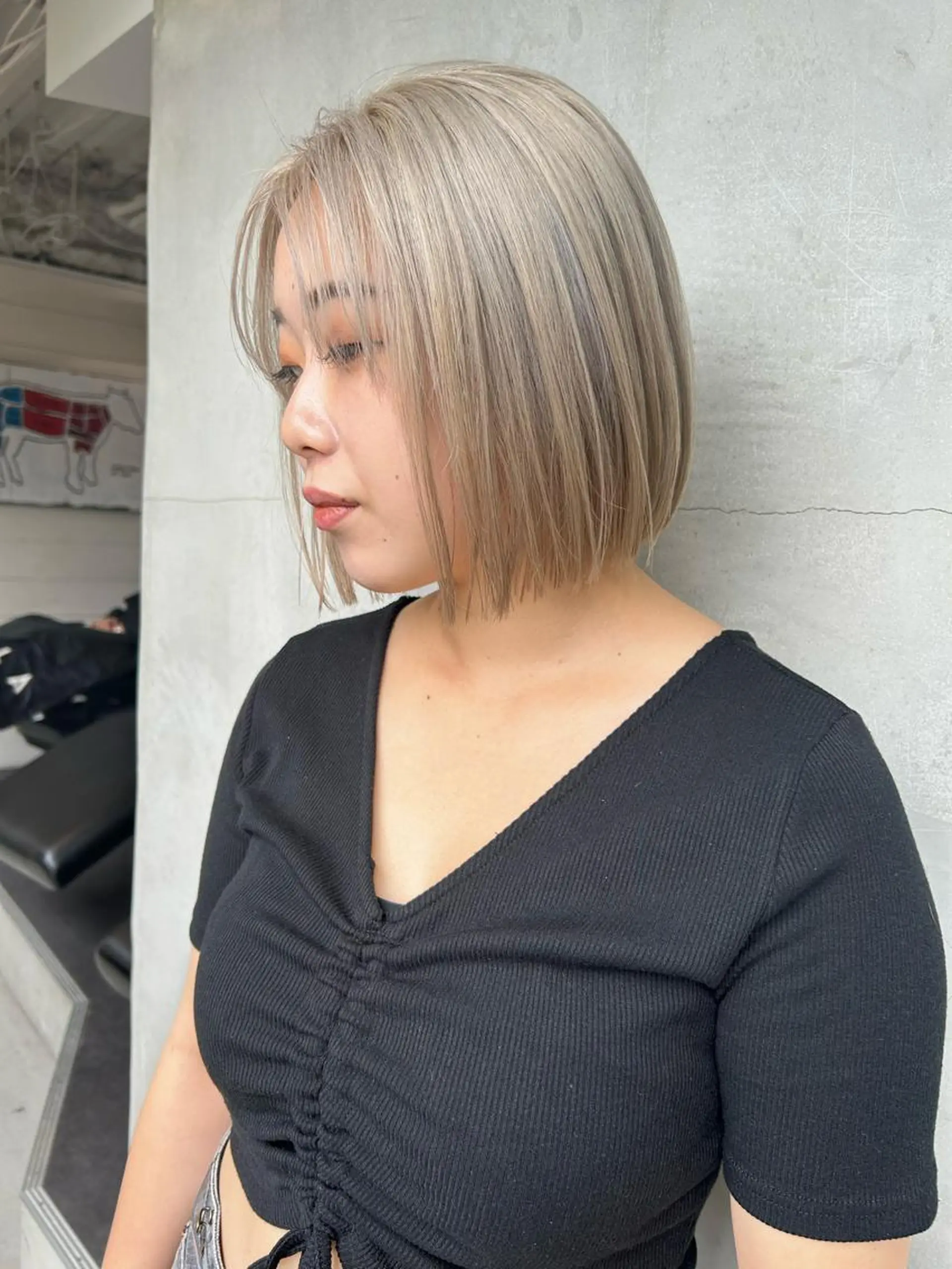 ミディアム カラー ブロンド ハイトーンカラー カット ヘアカラー トリートメント 🧸艶々韓国ヘア 🧁mizunaのヘアスタイル