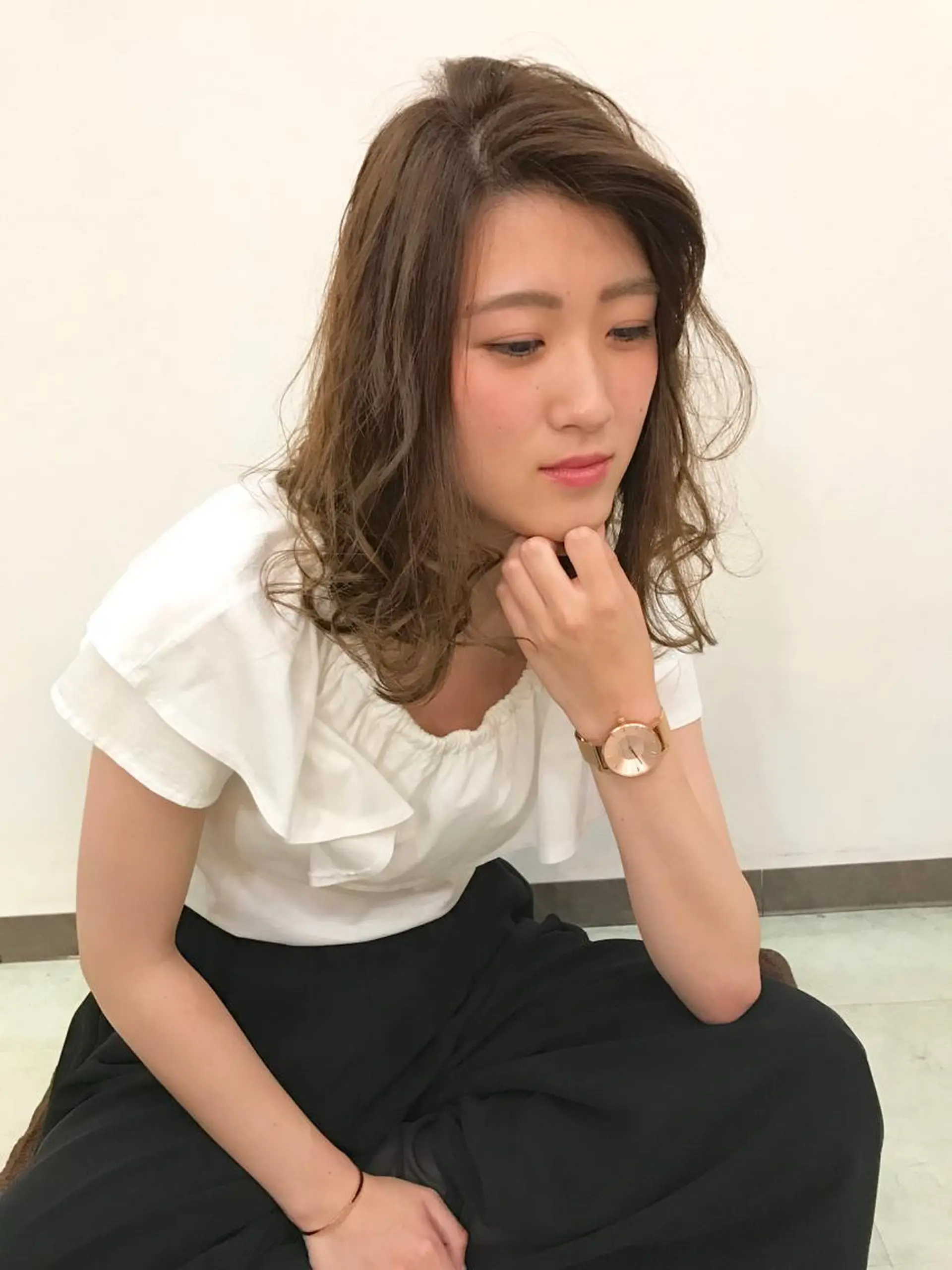 セミロング カラー アッシュ GRANLUSSO 岡山駅前 ビックカメラ5階所属・岡本 智次のヘアスタイル