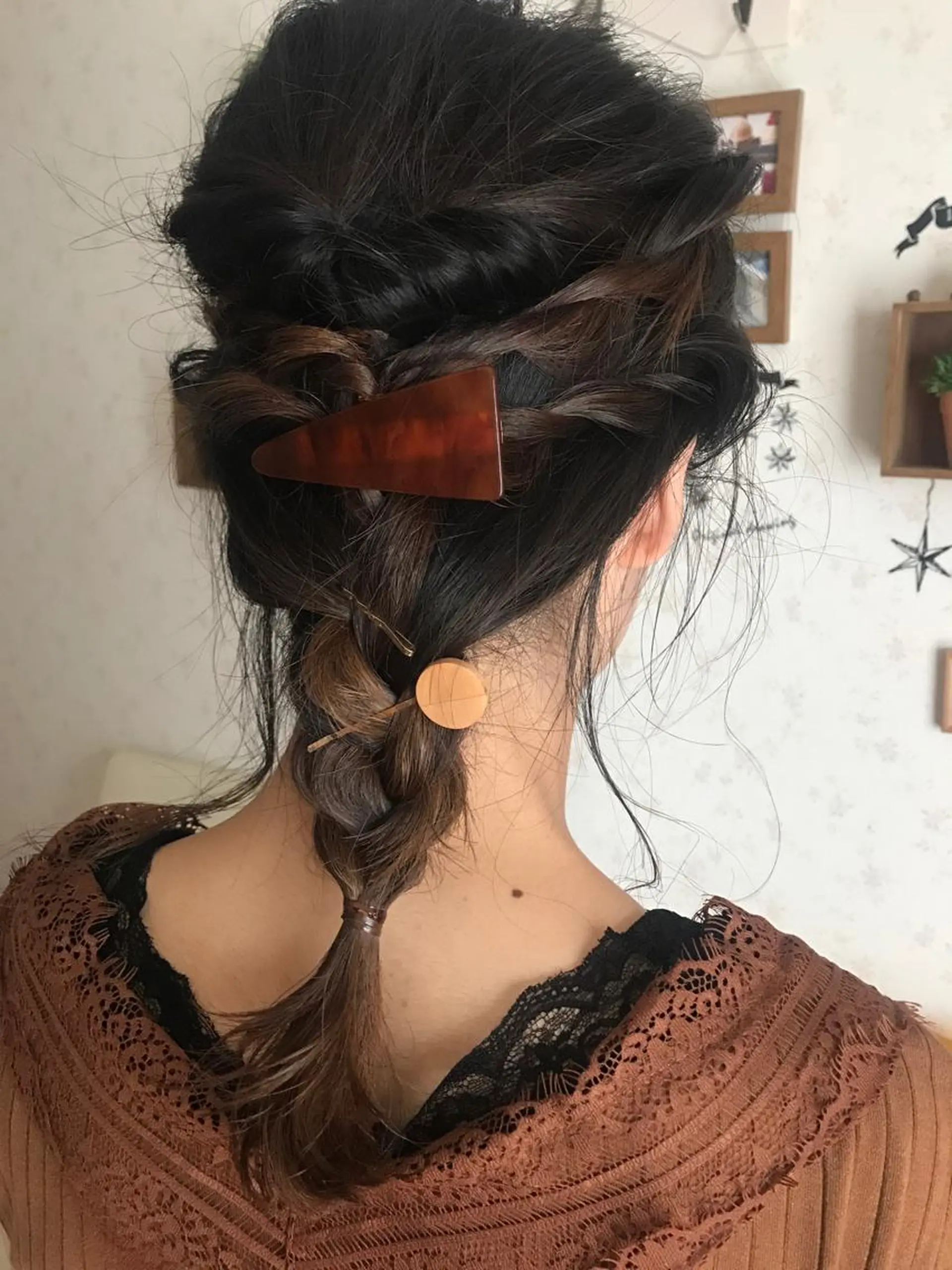 ミディアム ヘアアレンジ 暖色カラー🍊 ボブ🌿顔周りcutのヘアスタイル