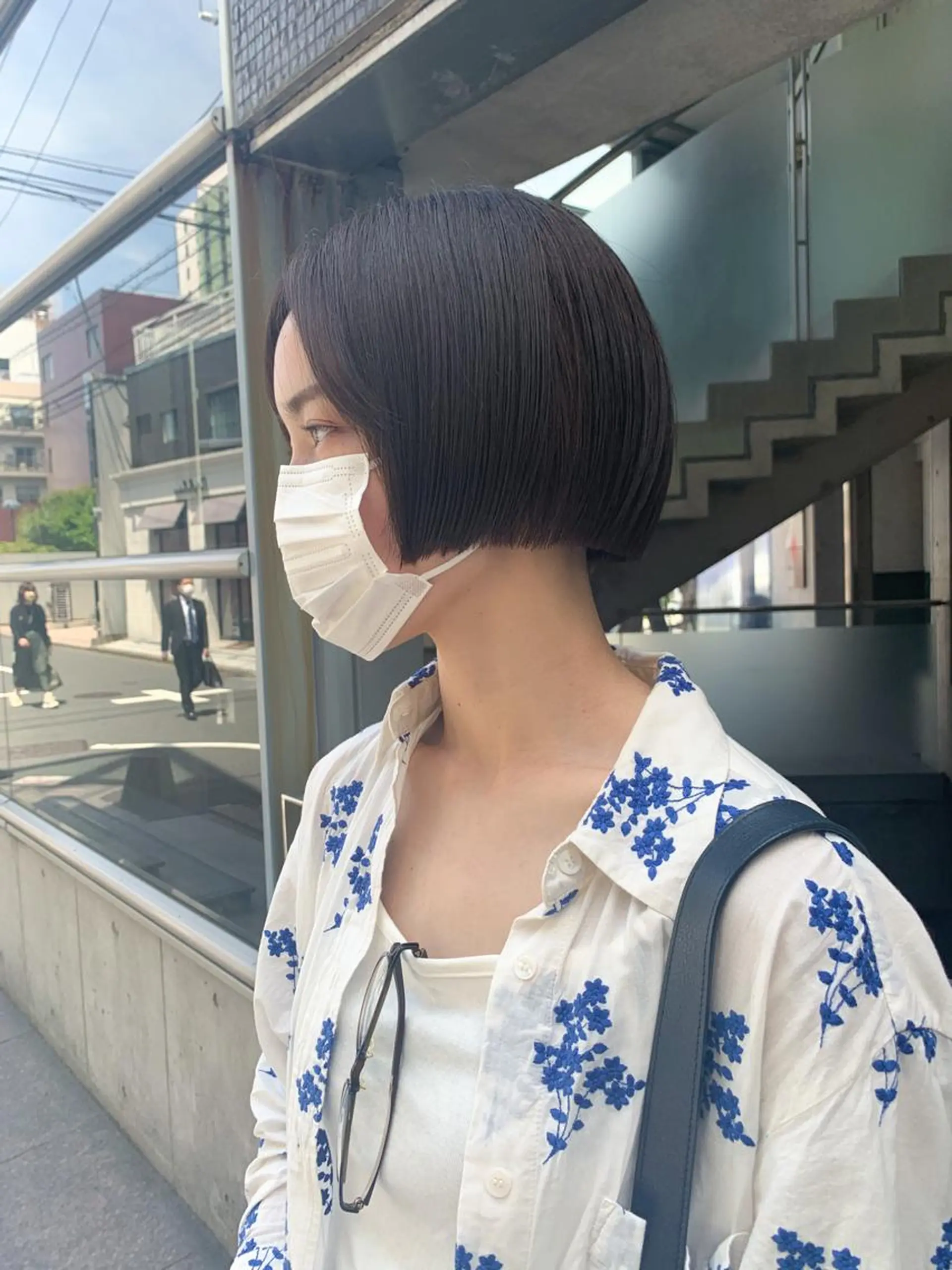 ショート ワンレンボブ ボブ 原宿パーマ kazuのヘアスタイル