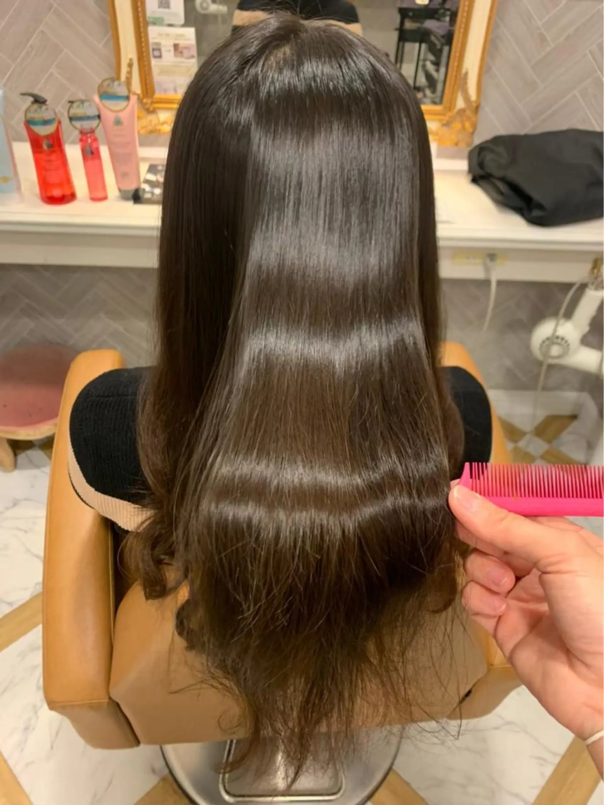 セミロング ボブ 縮毛矯正 カット 縮毛矯正 トリートメント ヘアセット 艶透明感カラー/ 髪質改善/三ツ木一生のヘアスタイル