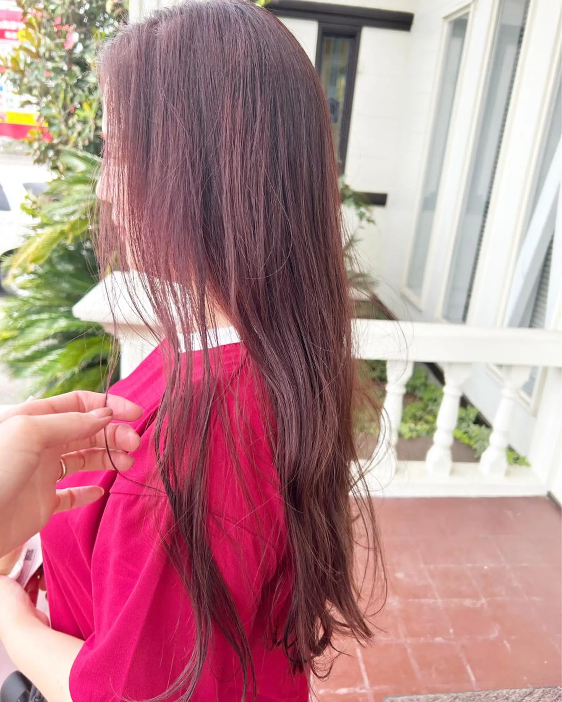 ロング カラー ブリーチ ブリーチなしカラー カット ヘアカラー トリートメント 江原 彩華のヘアスタイル