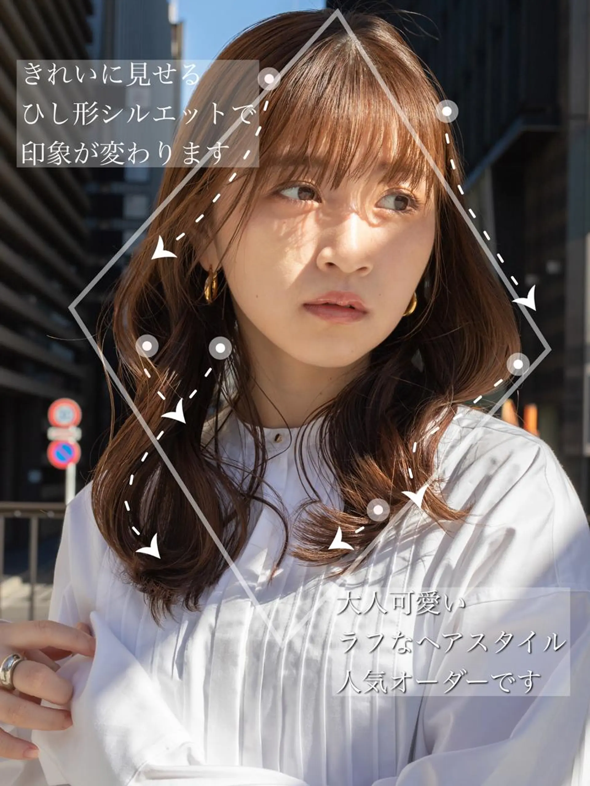 セミロング くびれヘア 顔周りカット 小顔カット トリートメント 【1日2名様限定】 AFLOAT白川雄副のヘアスタイル