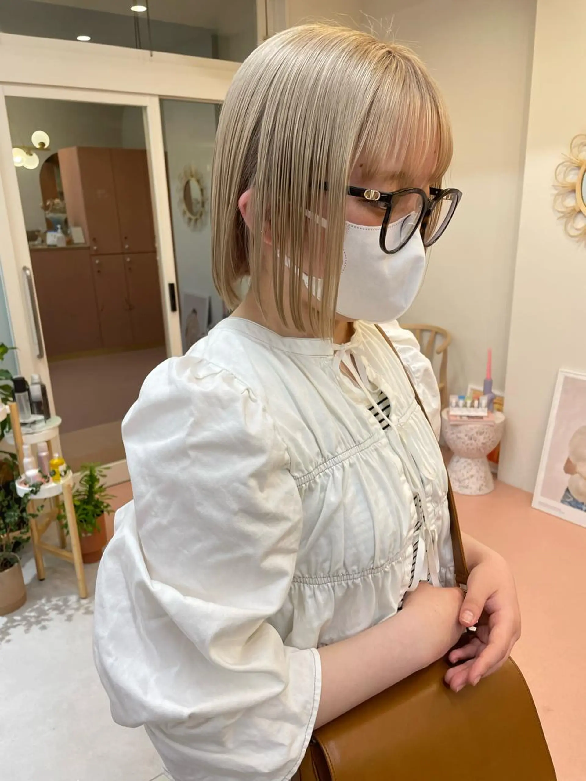 ミディアム カラー カット ヘアカラー ハイトーン/レイヤー カット/harukaのヘアスタイル