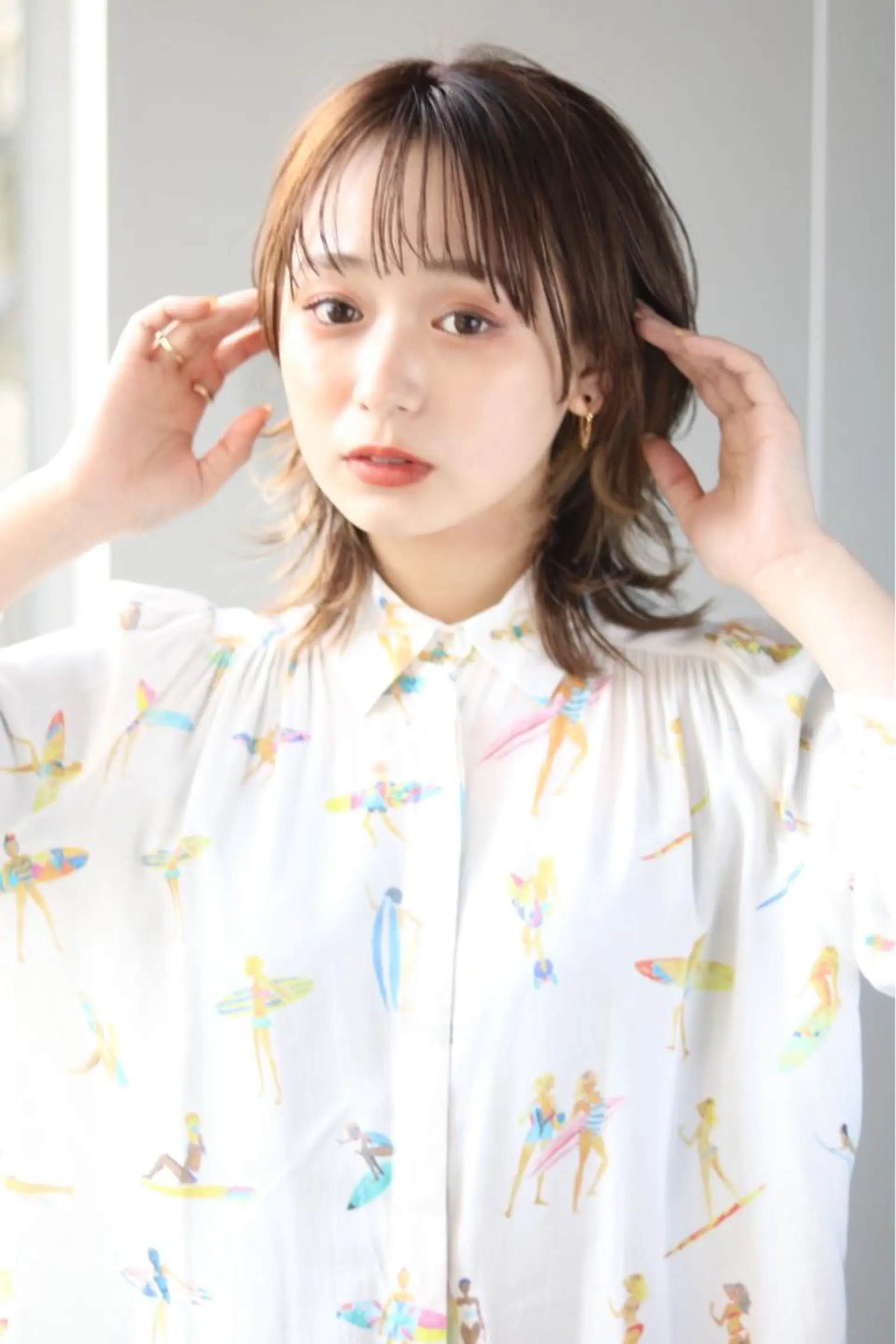 ミディアム カラー 梅原 塁のヘアスタイル